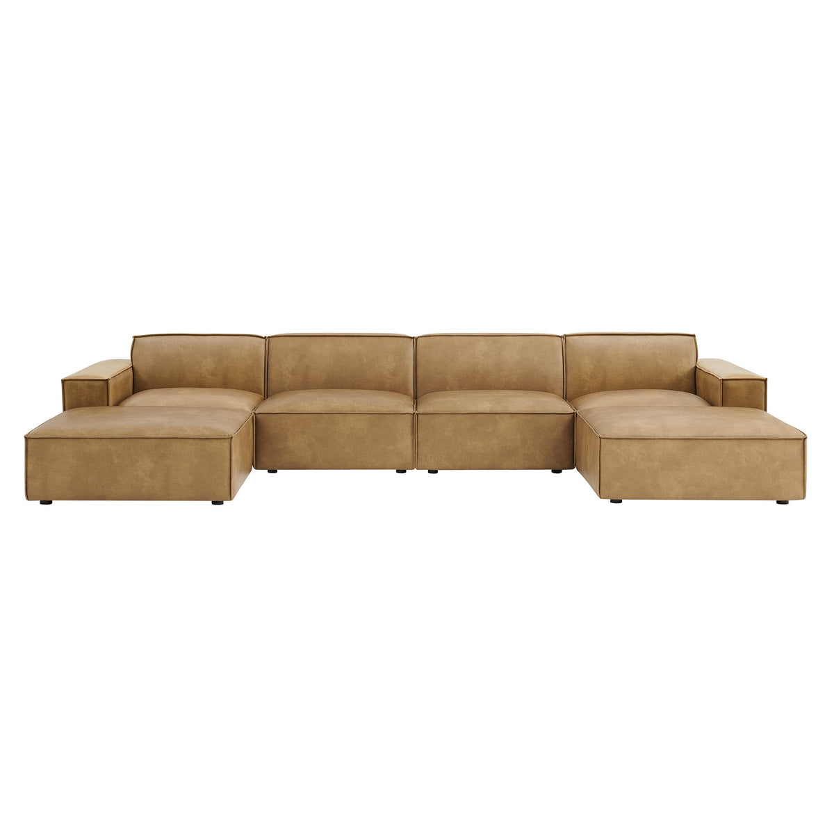 Restore Toast 6-Piece Vegan Leather Modular Sectional Sofa - Ornate Home