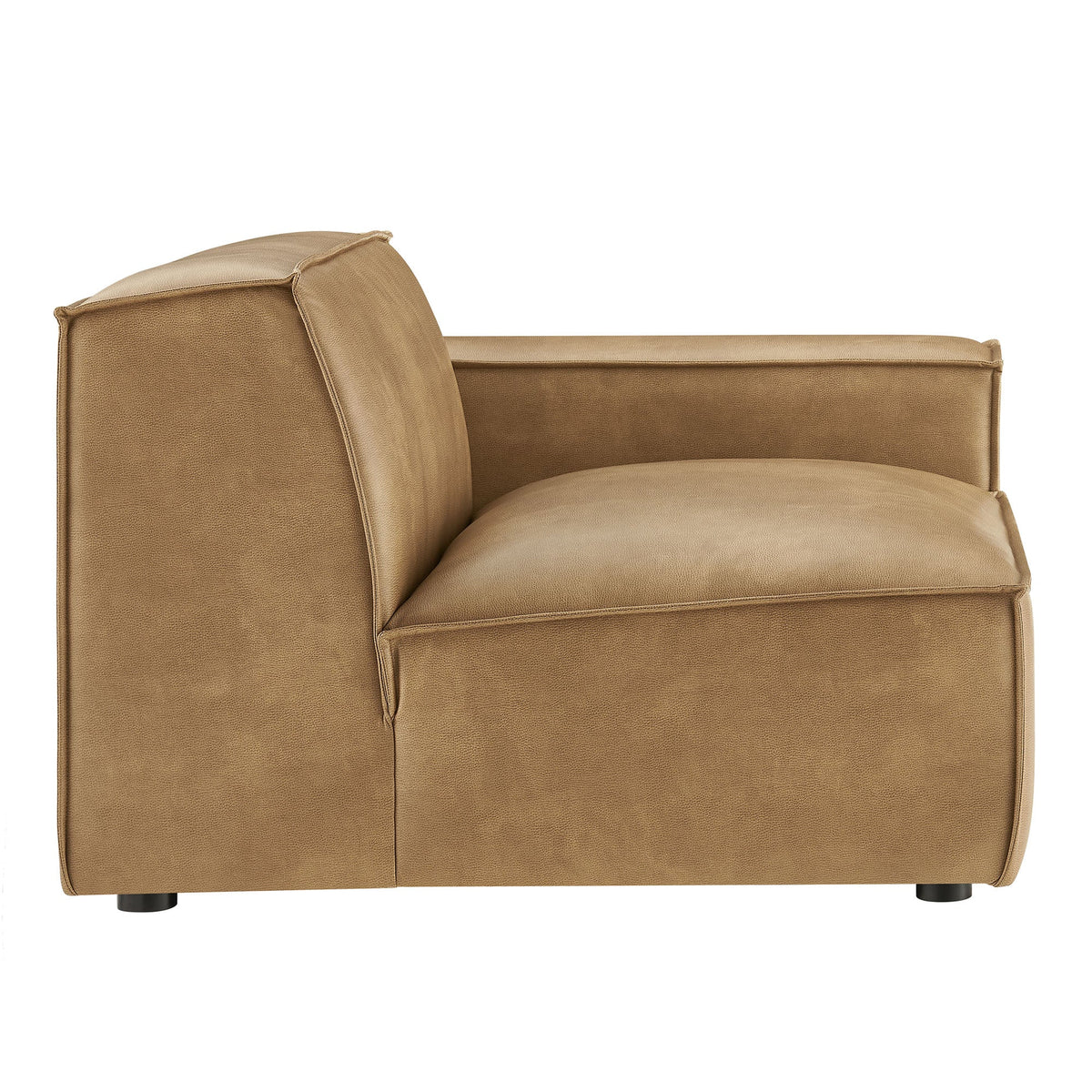 Restore Toast Vegan Leather Right-Facing Modular Lounge Chair - Ornate Home