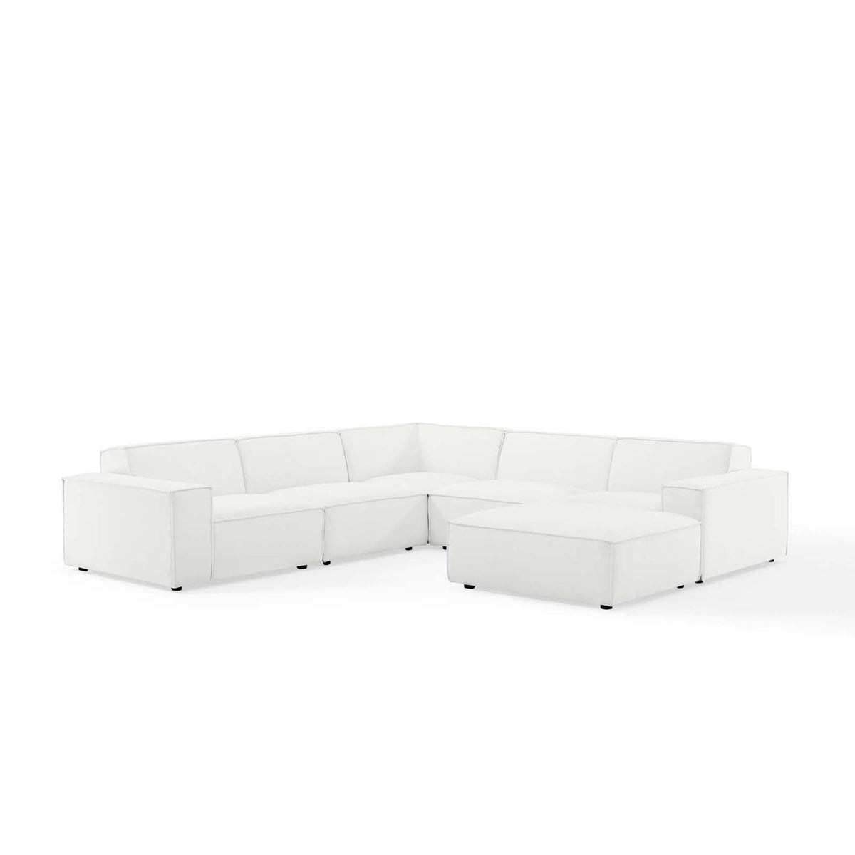 Restore White 6-Piece Sectional Sofa - 122.50x122.50" - Ornate Home