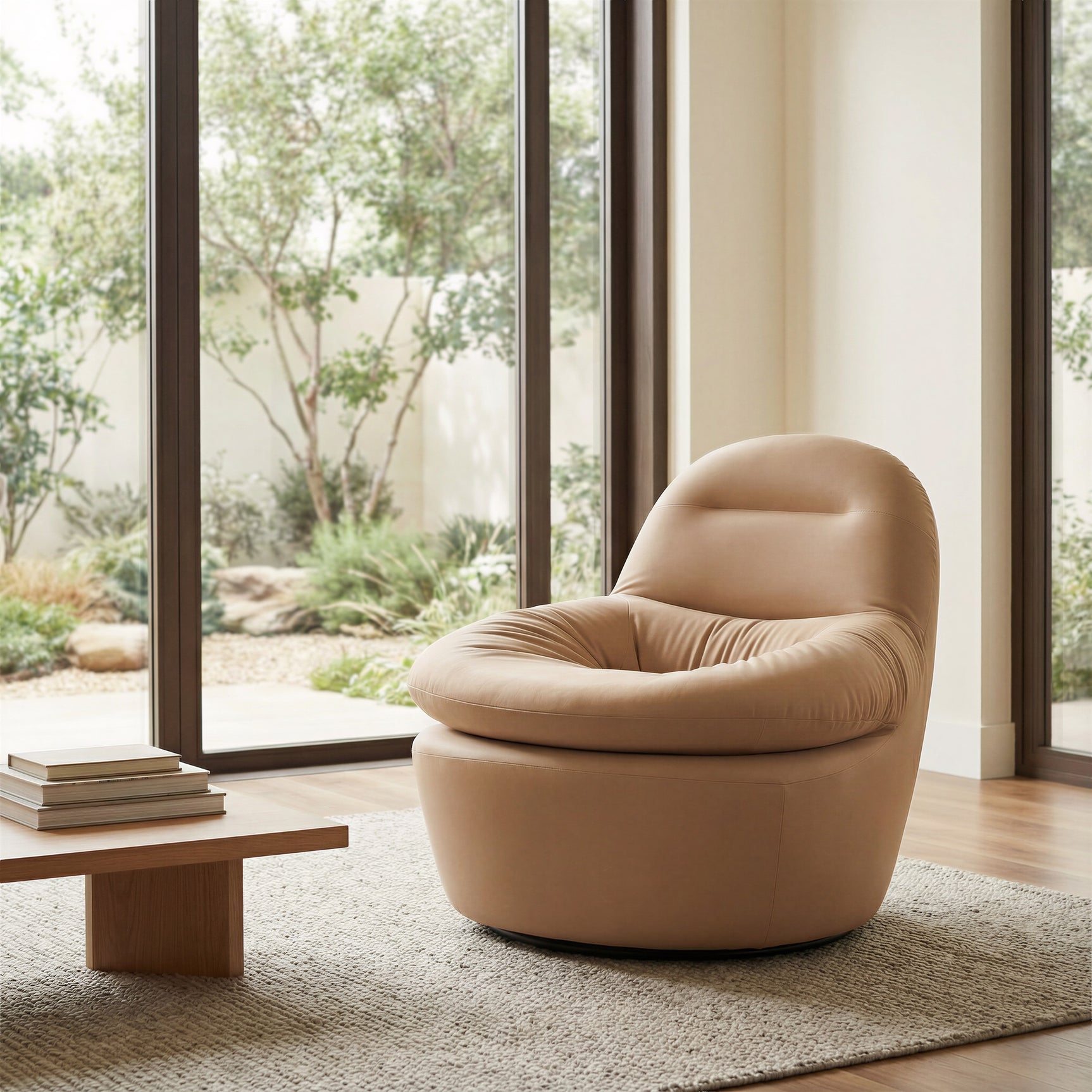 Reva Tan Swivel Chair - Ornate Home