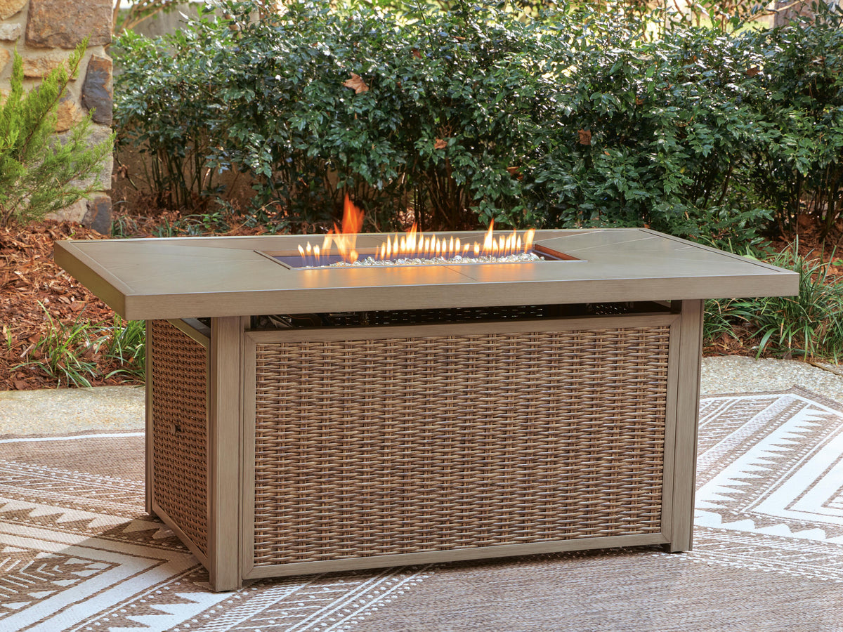 Revare Beach Beige Outdoor Fire Pit Table - Ornate Home