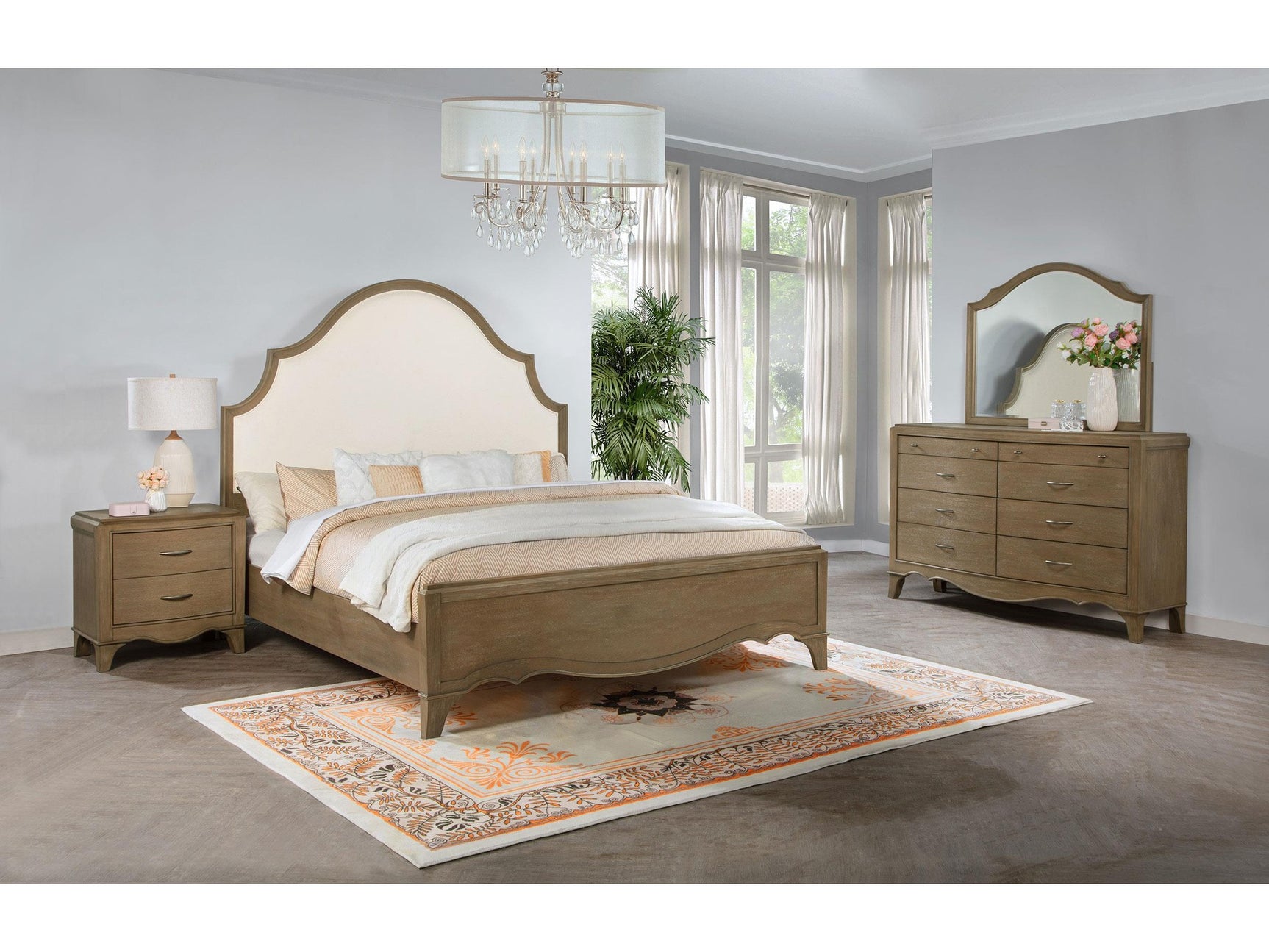 Revello Washed Mango 4-piece Eastern King Bedroom Set - Ornate Home