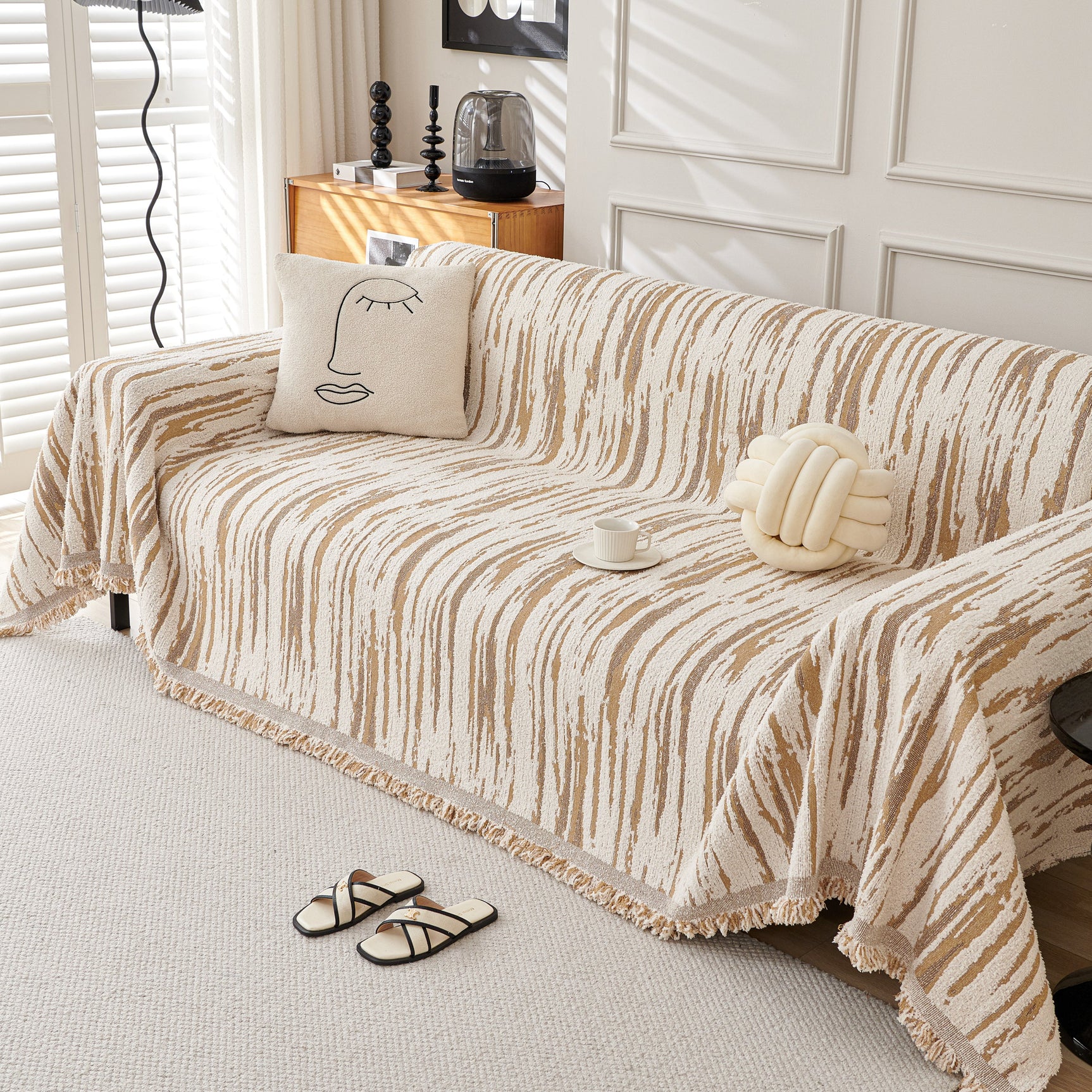 Reversible Sofa Throw Blanket, Couch Cover Sofa Slipcover for Most Shape Sofas - Ornate Home