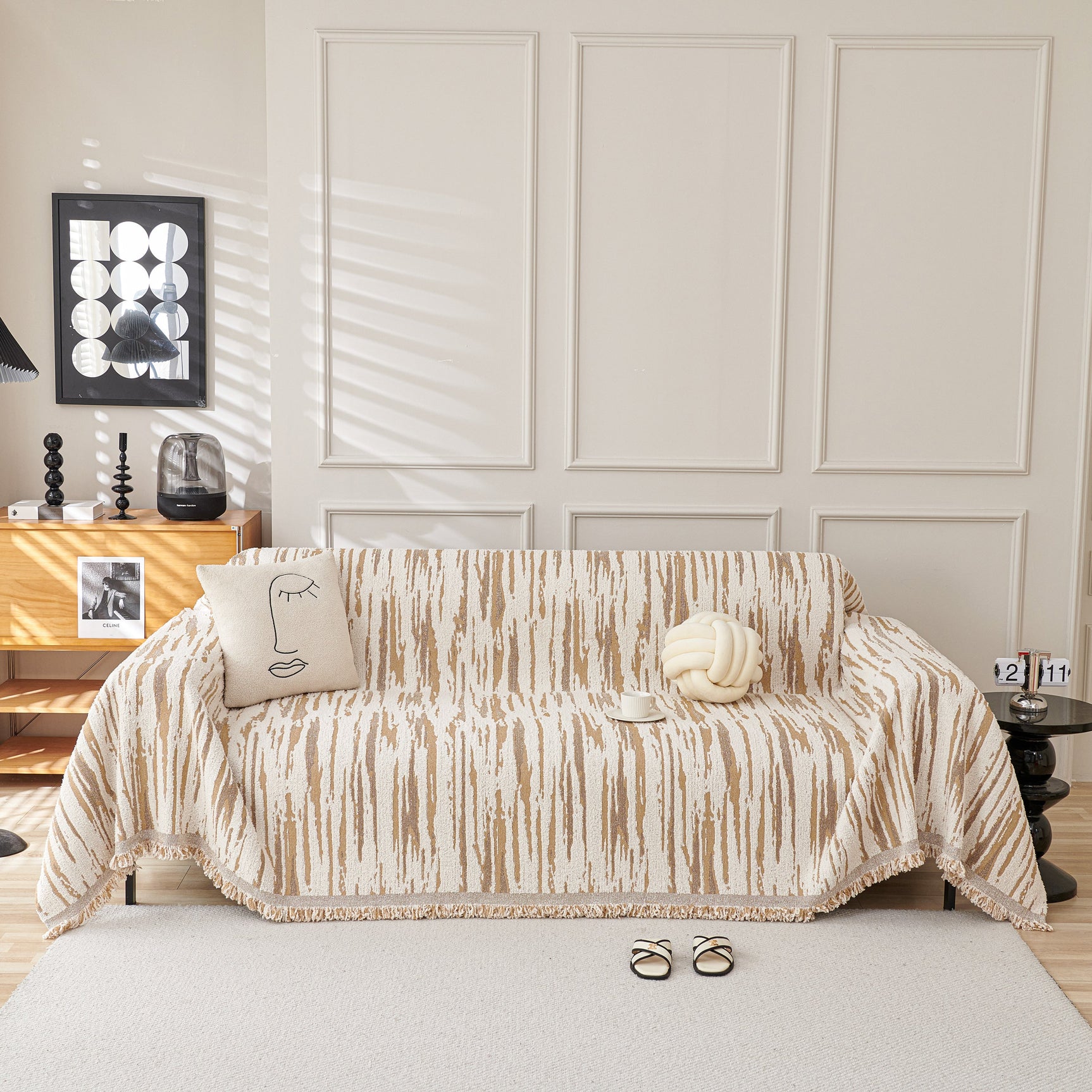 Reversible Sofa Throw Blanket, Couch Cover Sofa Slipcover for Most Shape Sofas - Ornate Home