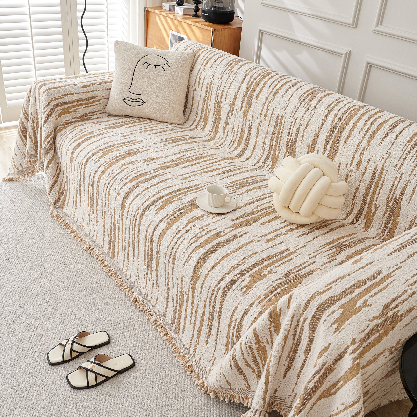 Reversible Sofa Throw Blanket, Couch Cover Sofa Slipcover for Most Shape Sofas - Ornate Home