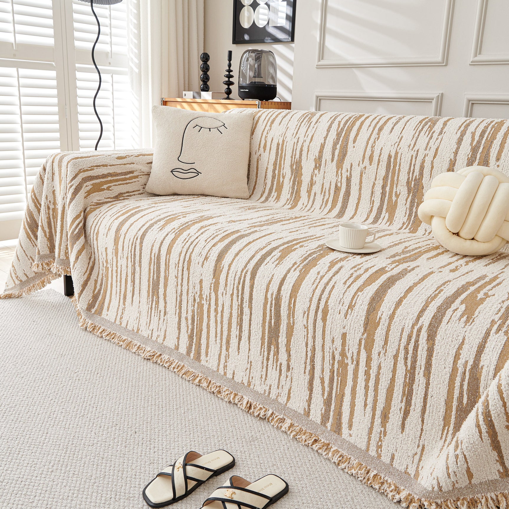 Reversible Sofa Throw Blanket, Couch Cover Sofa Slipcover for Most Shape Sofas - Ornate Home