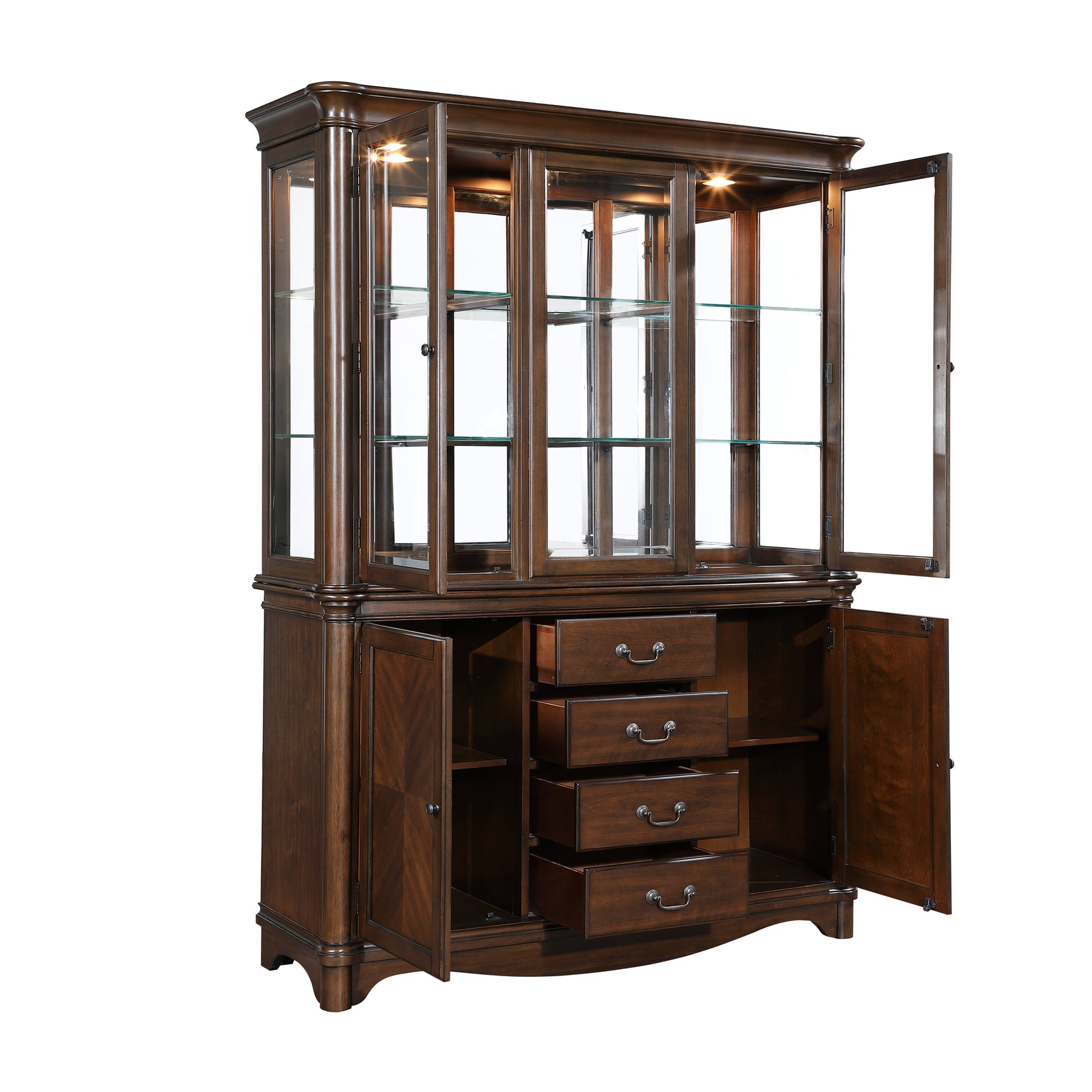 Rexford Cherry Buffet & Hutch - Ornate Home