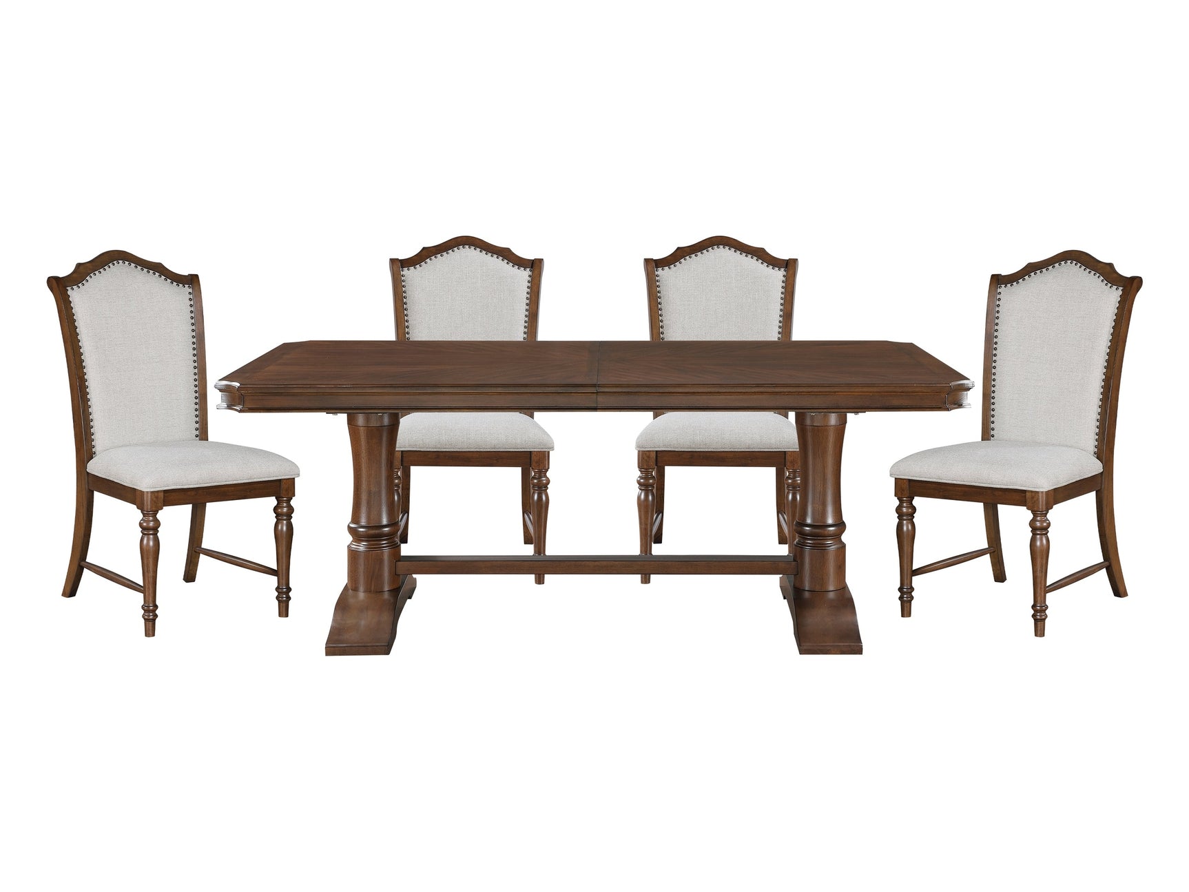 Rexford Cherry/Gray 5-Piece Dining Table Set - Ornate Home