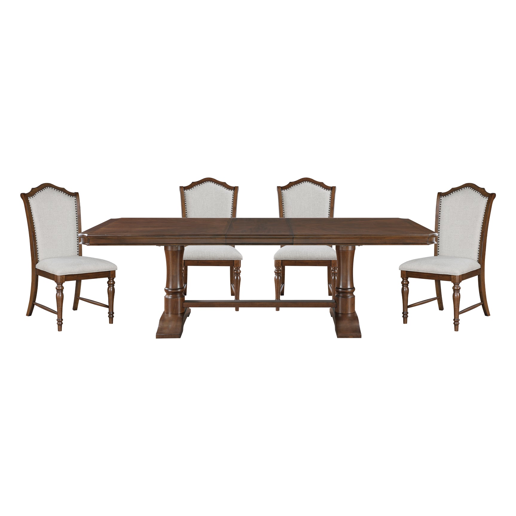 Rexford Cherry/Gray 5-Piece Dining Table Set - Ornate Home