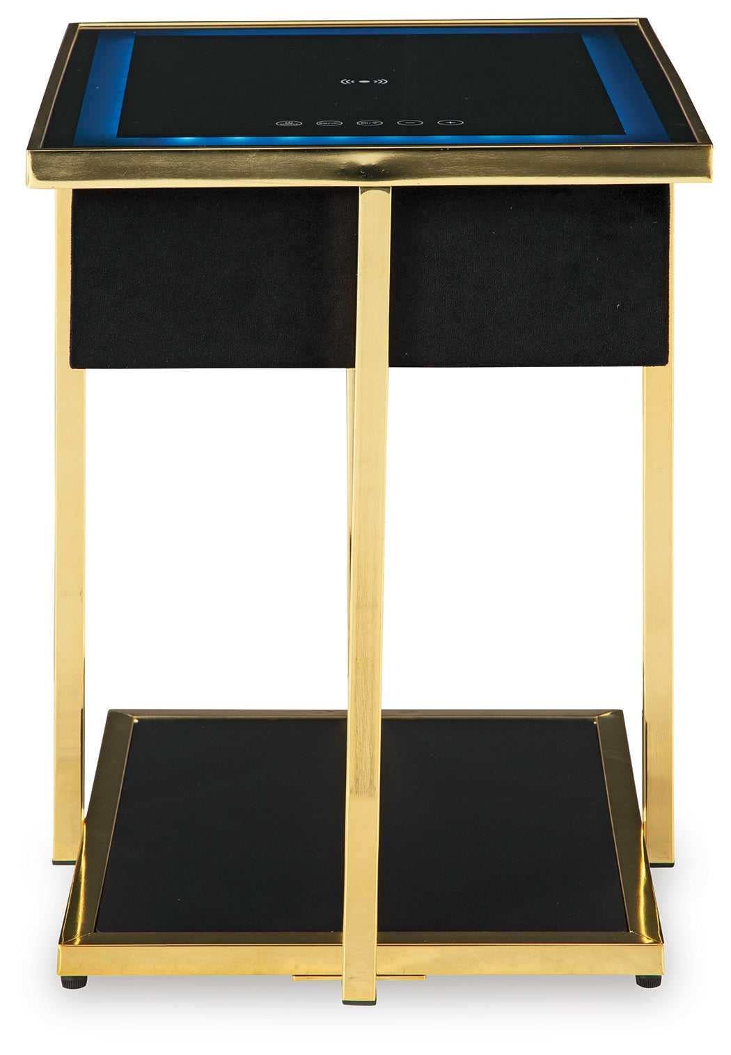 Rexwell Black/Gold Finish Accent Table with Speaker - Ornate Home