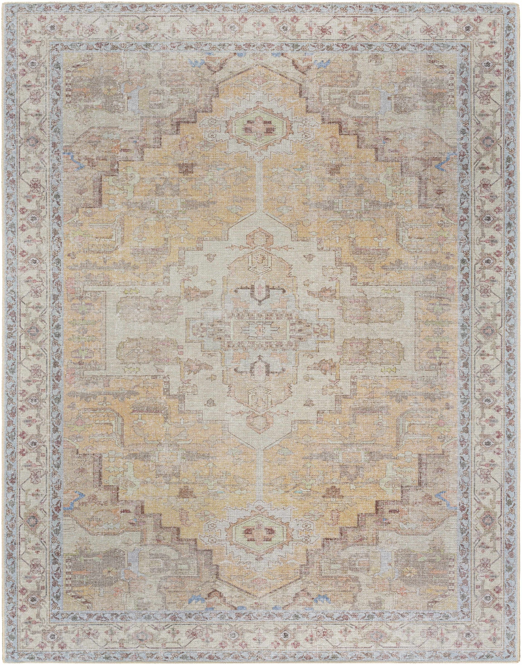 Reza Mustard Washable Rug - Clearance - Ornate Home