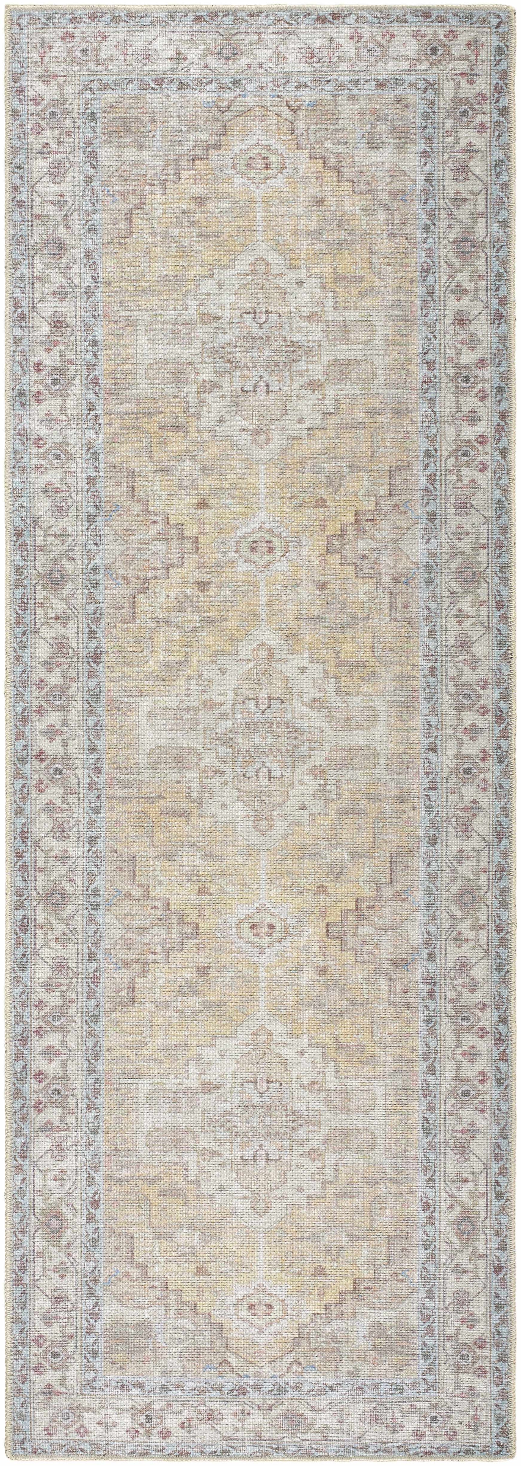 Reza Mustard Washable Rug - Clearance - Ornate Home