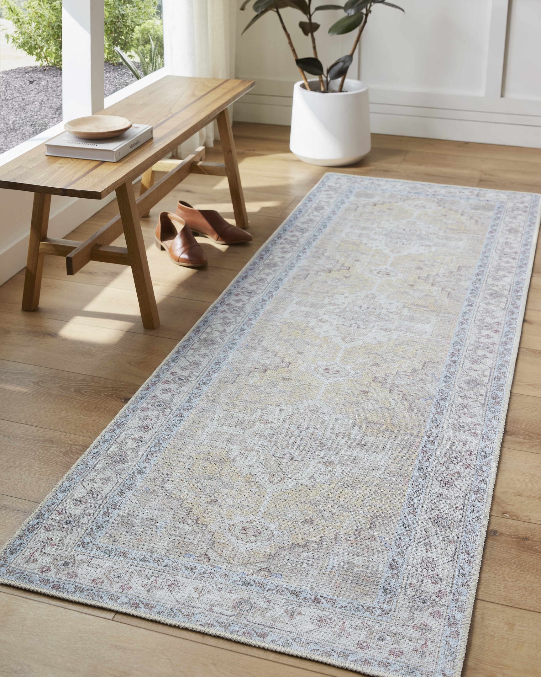Reza Mustard Washable Rug - Clearance - Ornate Home