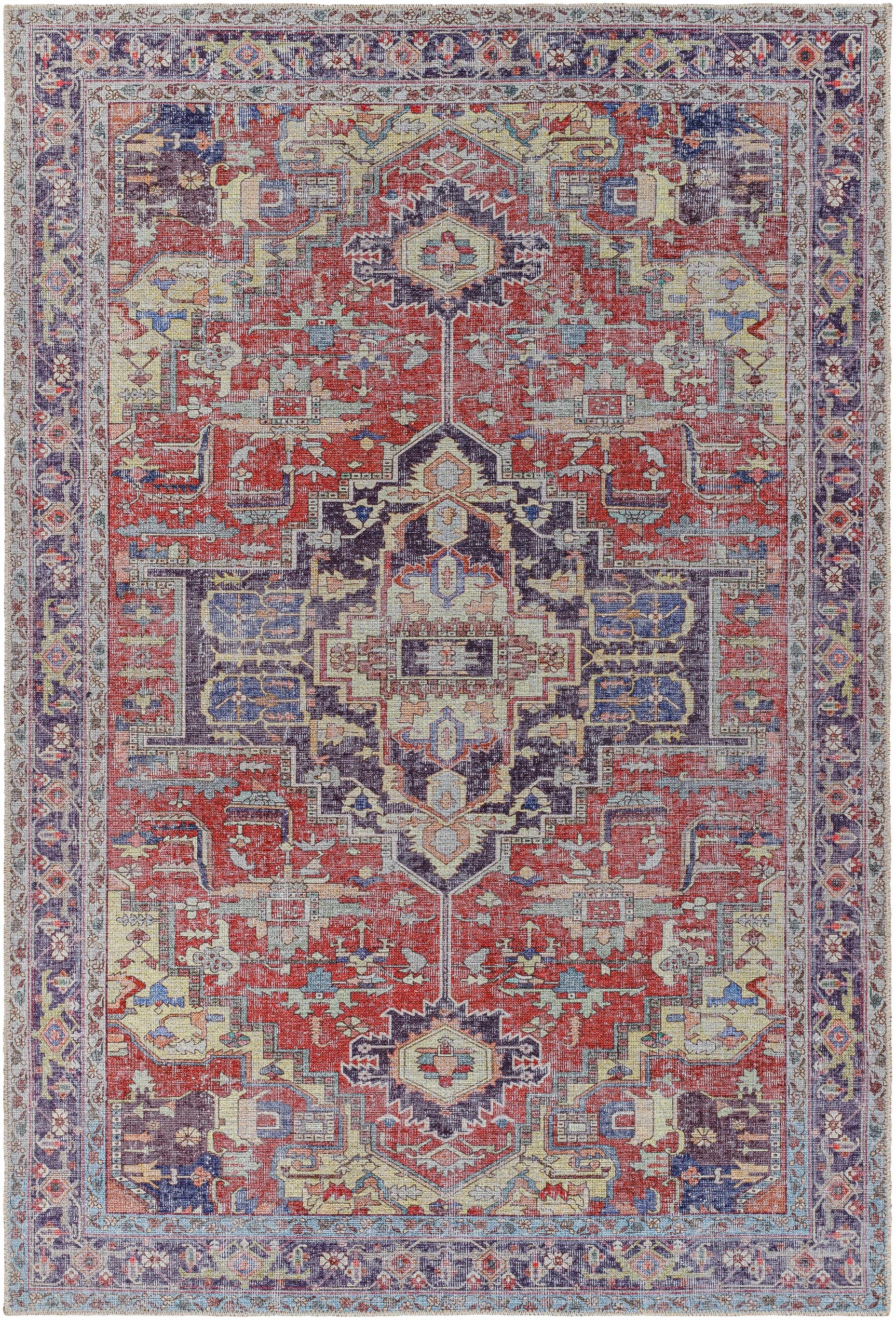 Reza Red Washable Rug - Clearance - Ornate Home