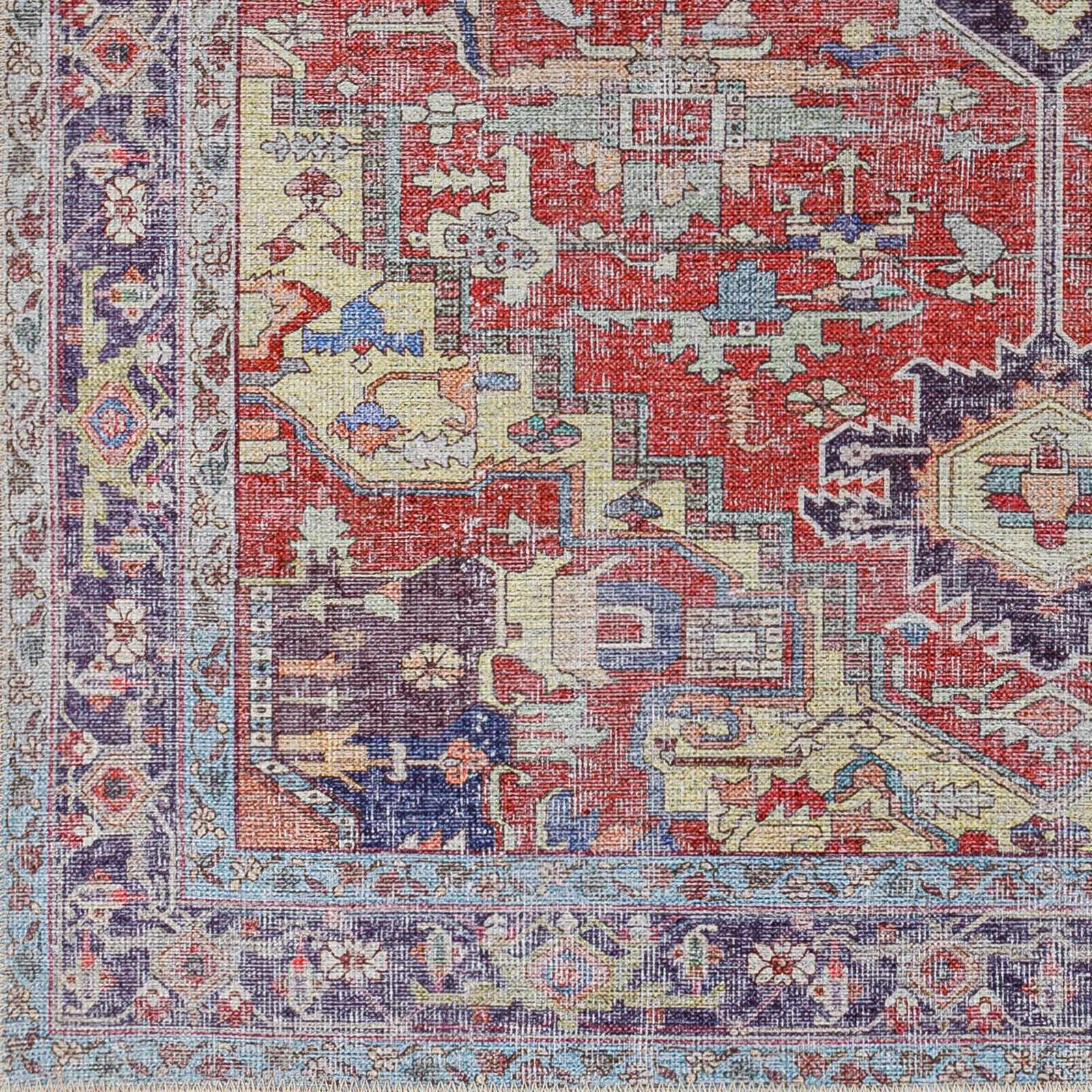 Reza Red Washable Rug - Clearance - Ornate Home