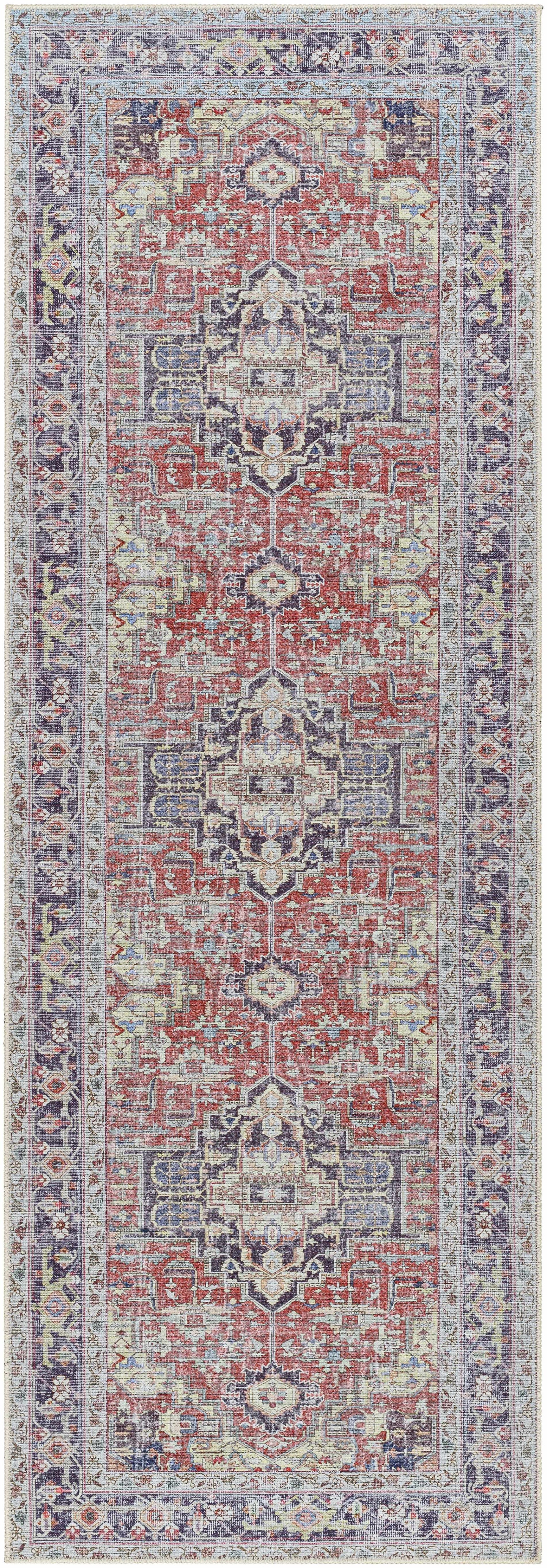 Reza Red Washable Rug - Clearance - Ornate Home