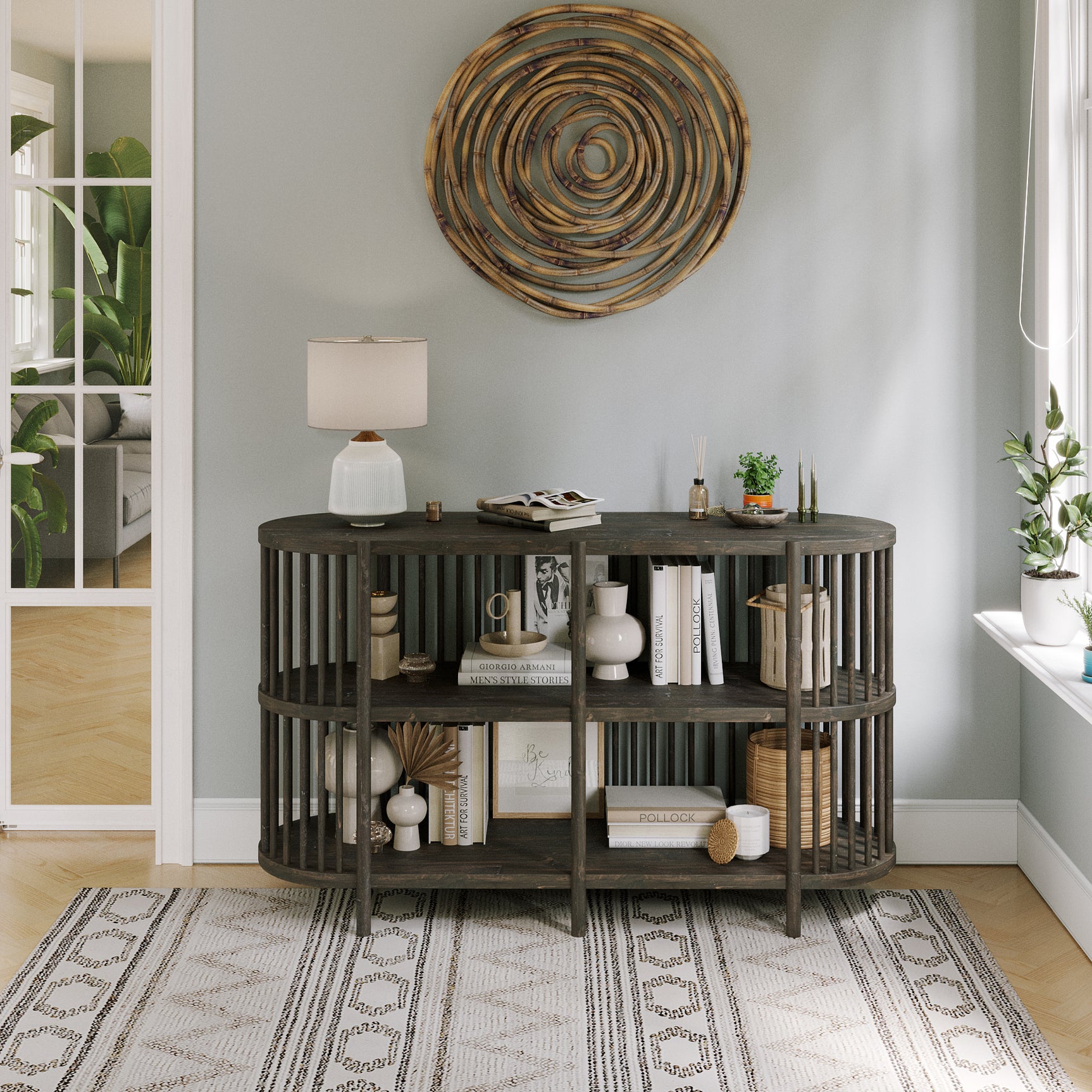 Rhapsody Black Wash 54 Accent Console - Ornate Home