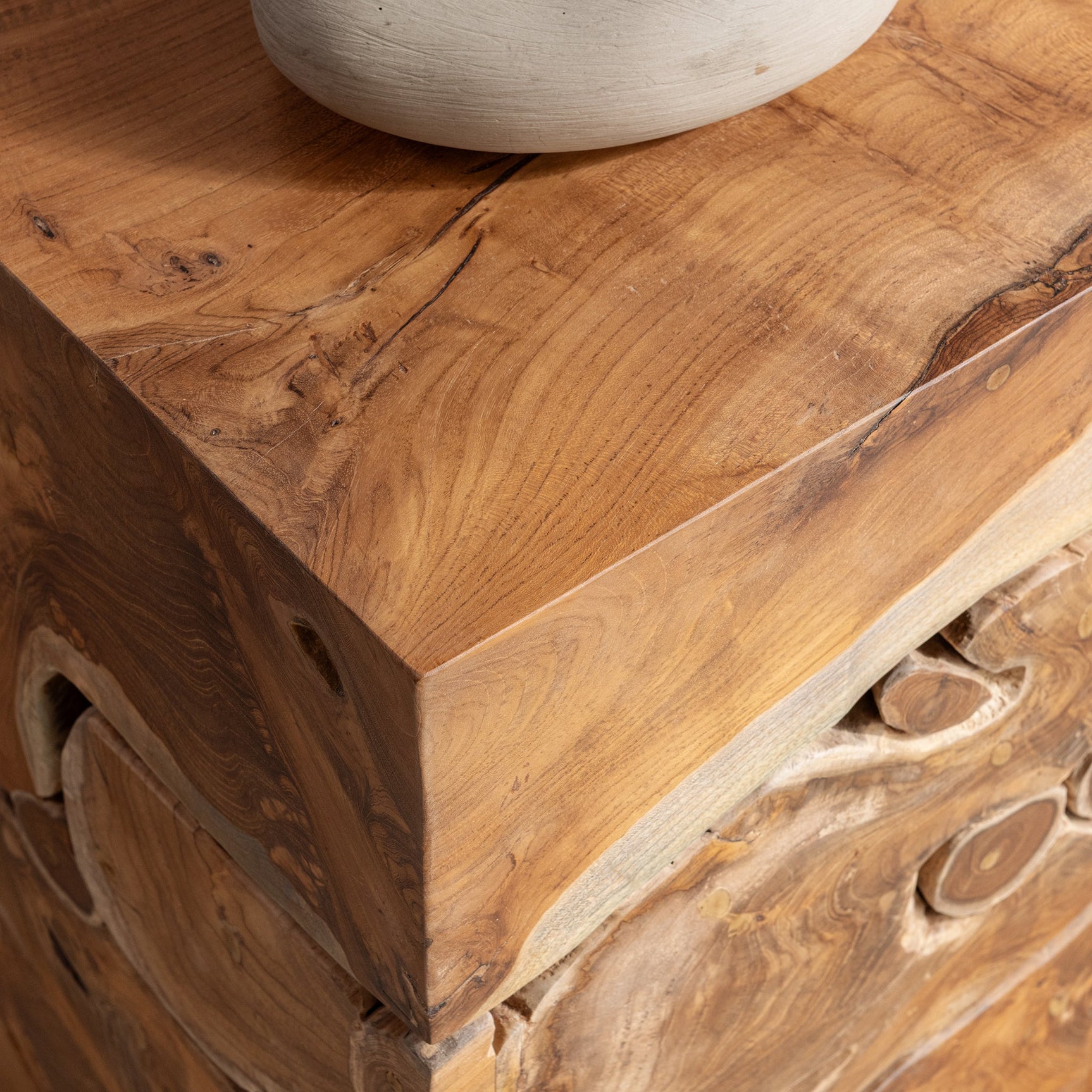 Rhea Natural Accent Table - Ornate Home