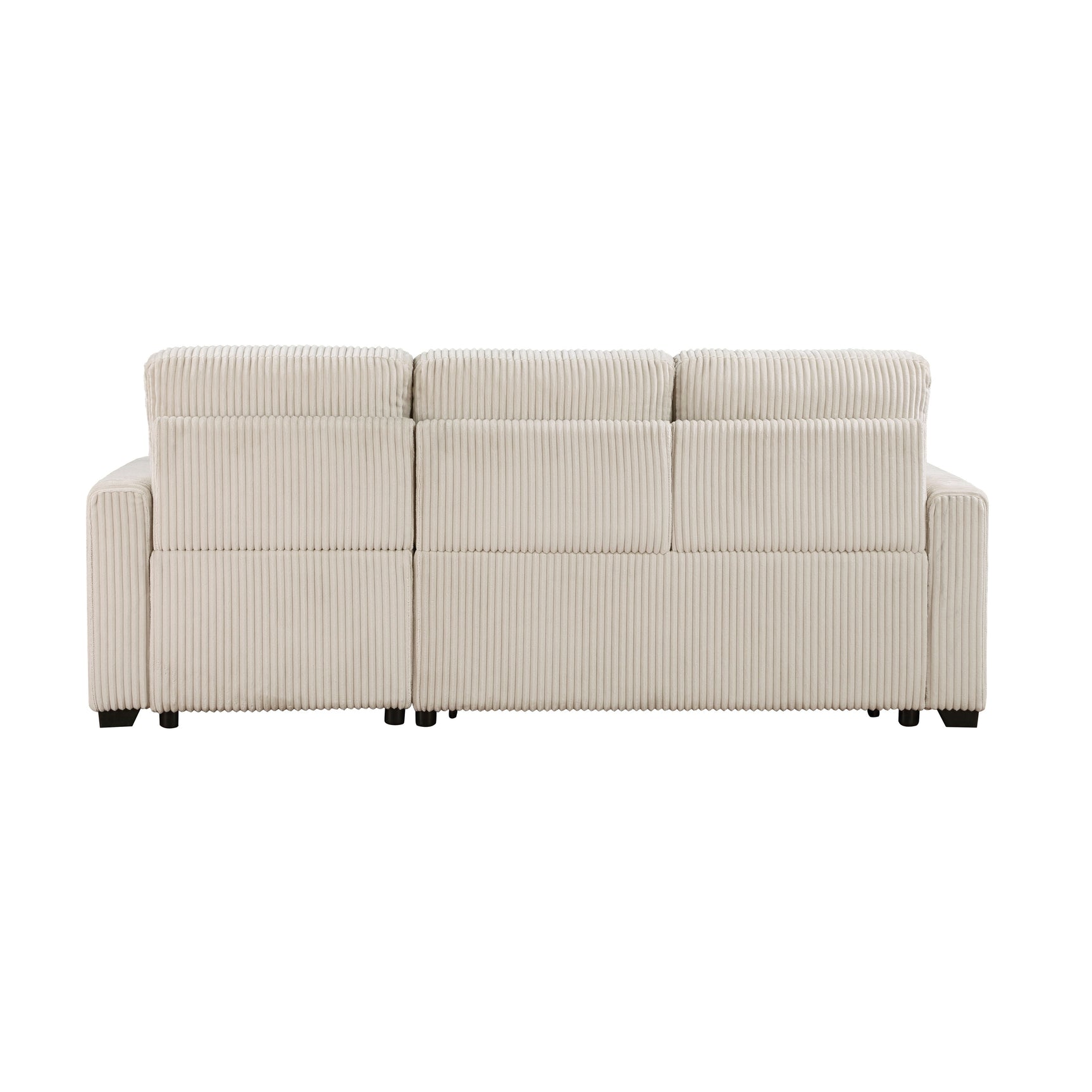 Rhett Beige 3-Piece Reversible Sectional with Pull-Out Bed - Ornate Home