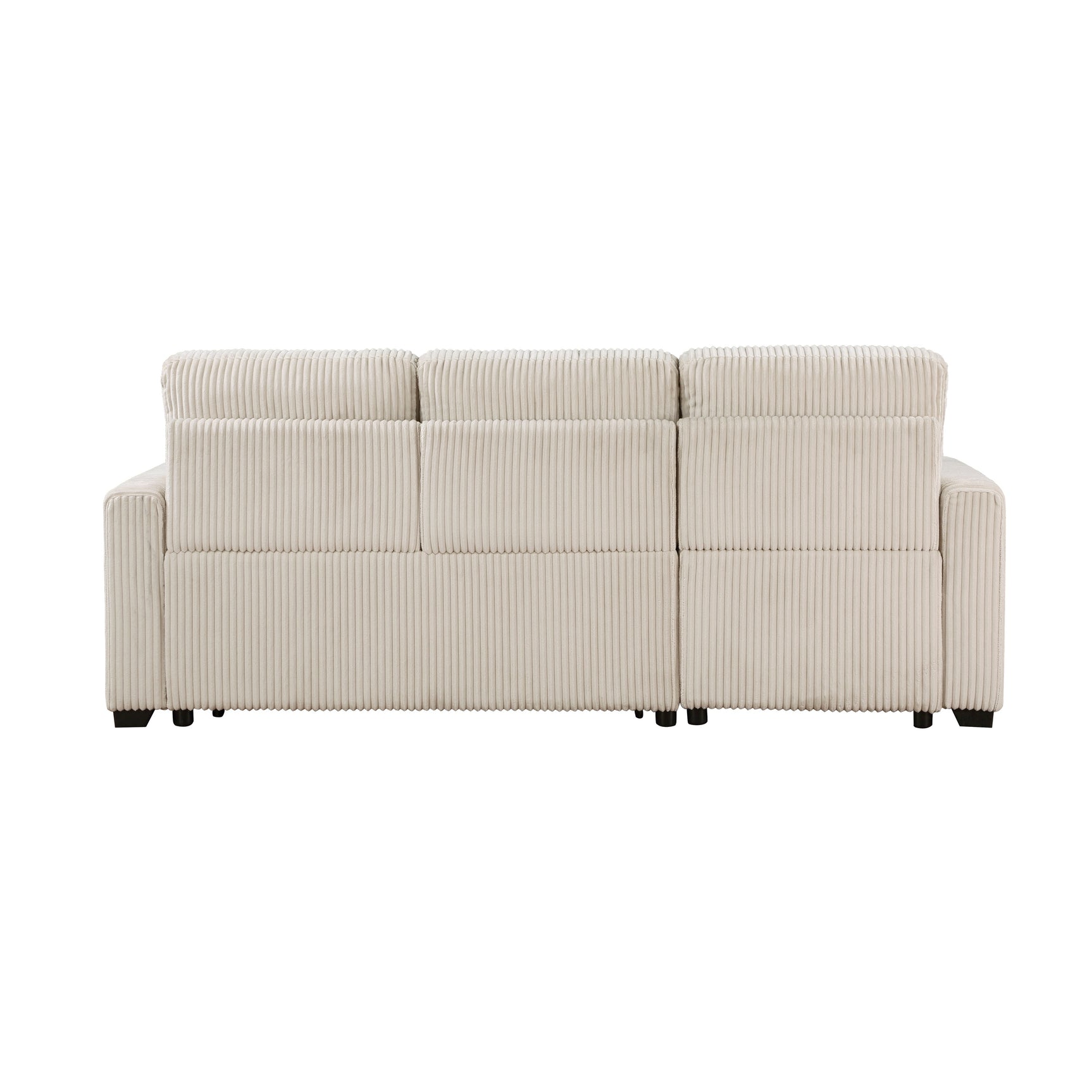 Rhett Beige 3-Piece Reversible Sectional with Pull-Out Bed - Ornate Home