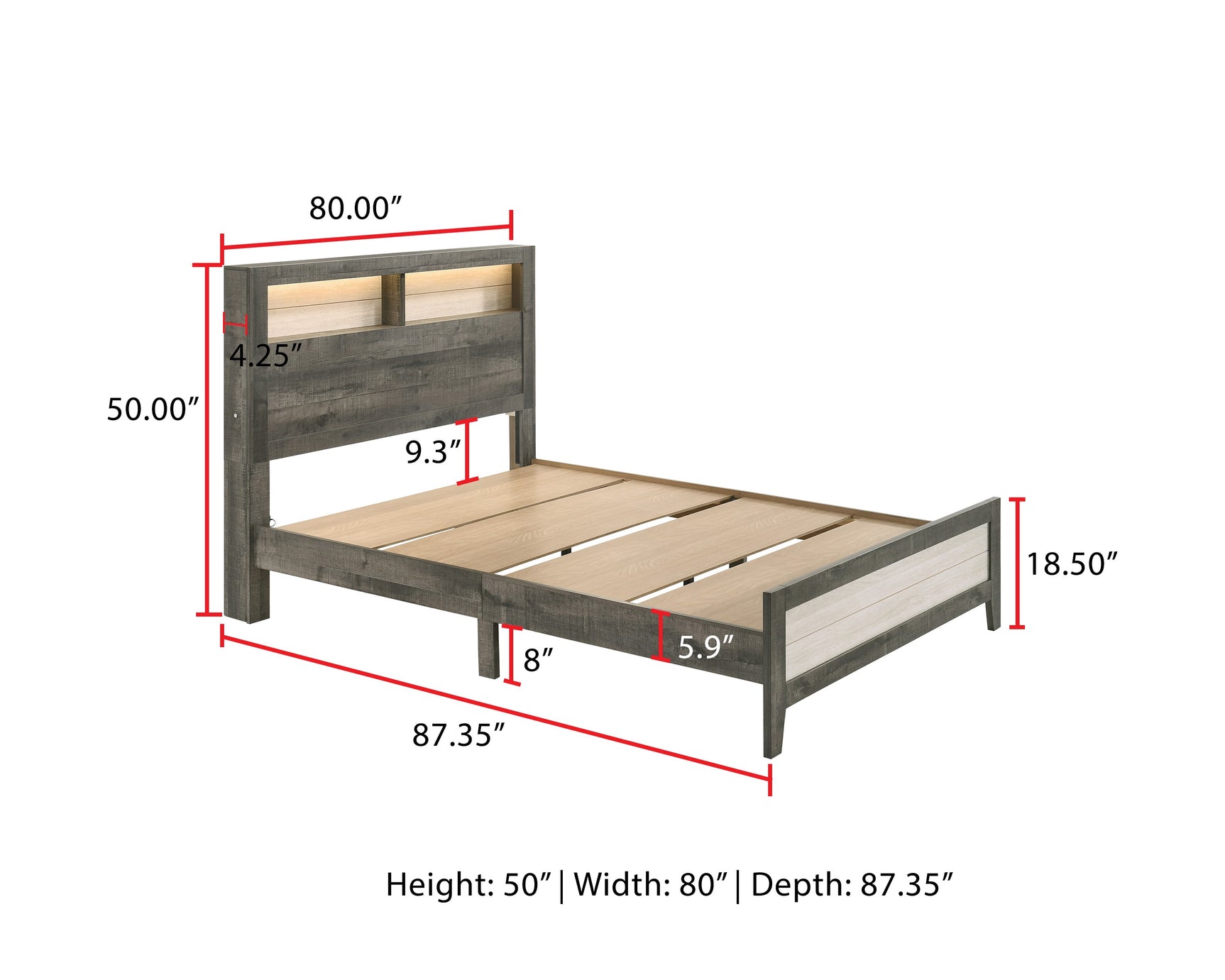 Rhett Brown/White Platform Bedroom Set - Ornate Home