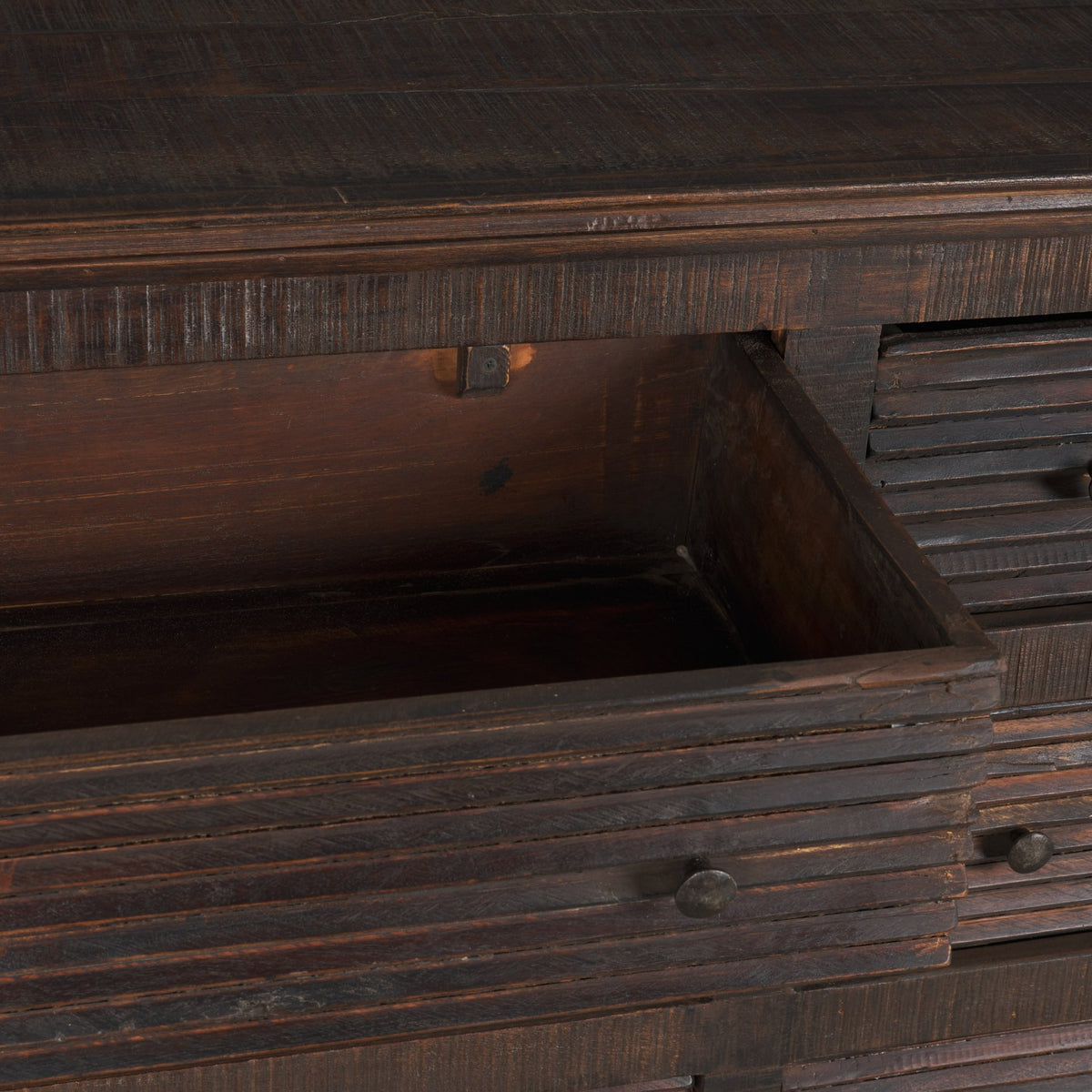 Rhett Dark Brown Reclaimed Wood 6 Drawer Cabinet