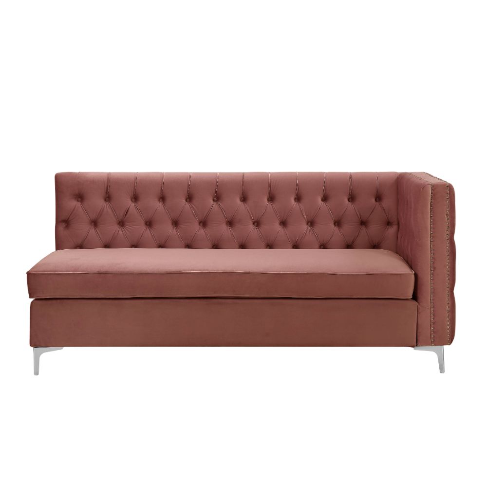 Rhett Dusty Pink Velvet Sectional Sofa - Ornate Home