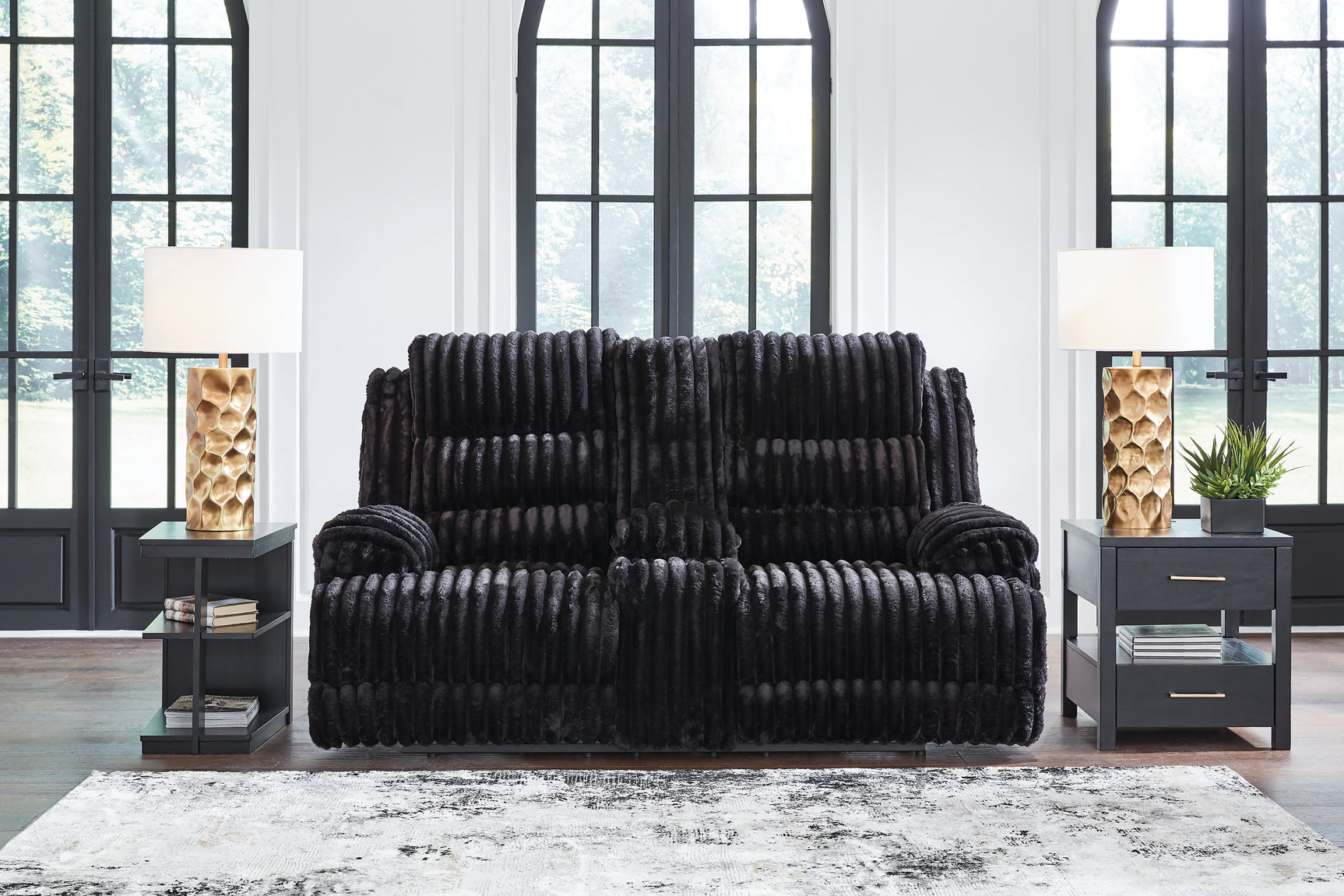 Rhine Falls Onyx Power Reclining Sofa and Loveseat - Ornate Home