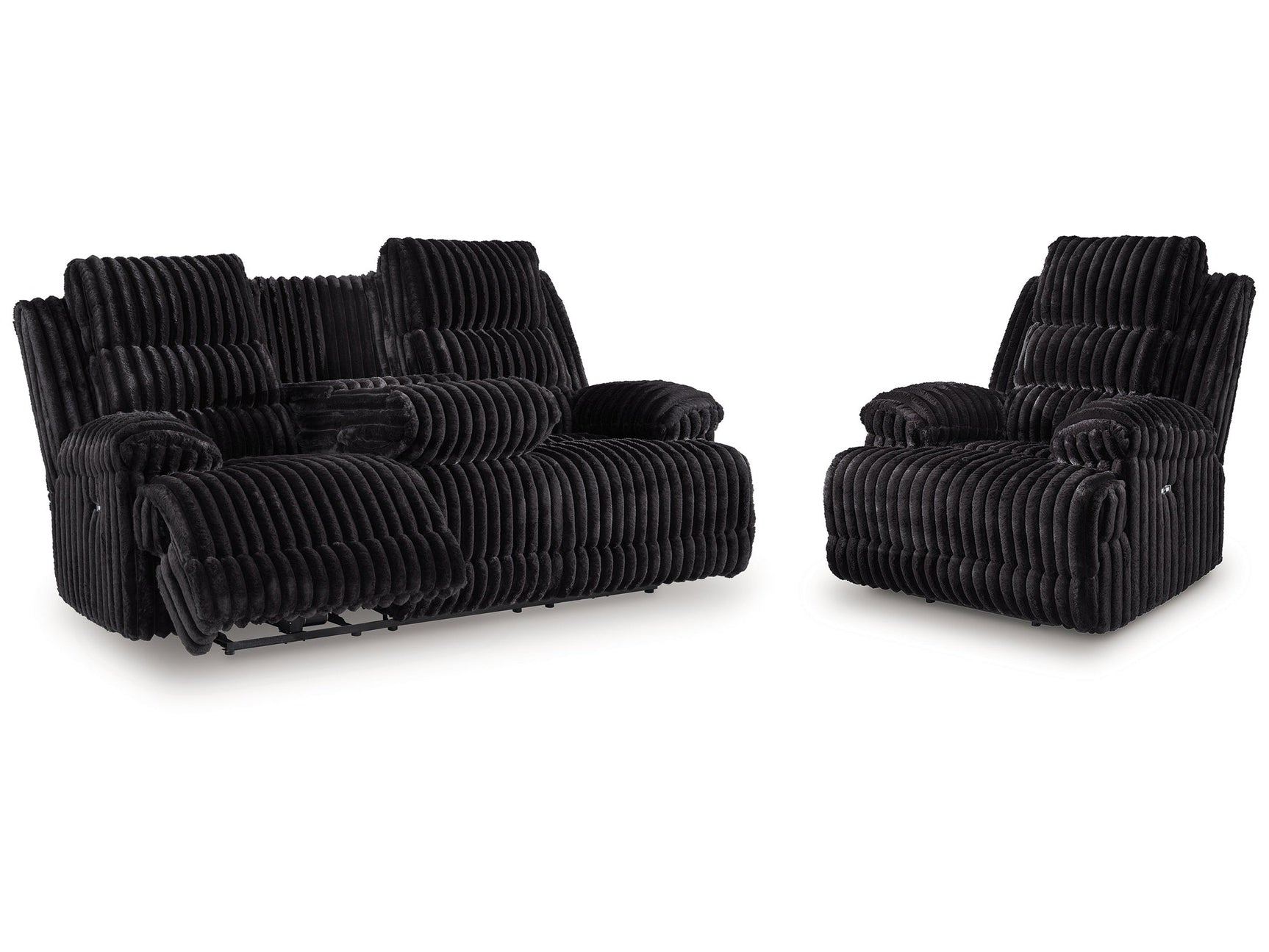 Rhine Falls Onyx Power Reclining Sofa and Power Recliner (Online Special Price) - Ornate Home