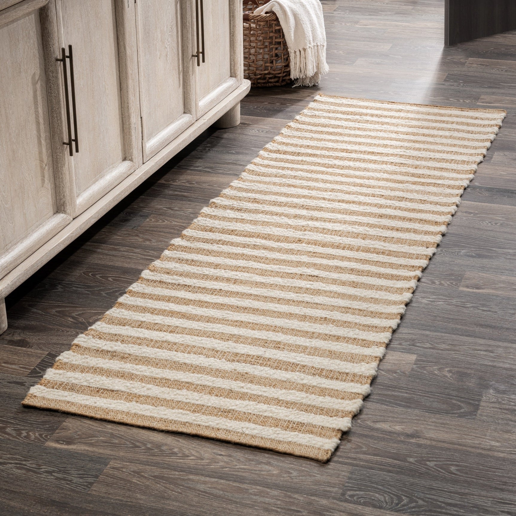 Rhodes Stripe Natural/Ivory Rug - Ornate Home
