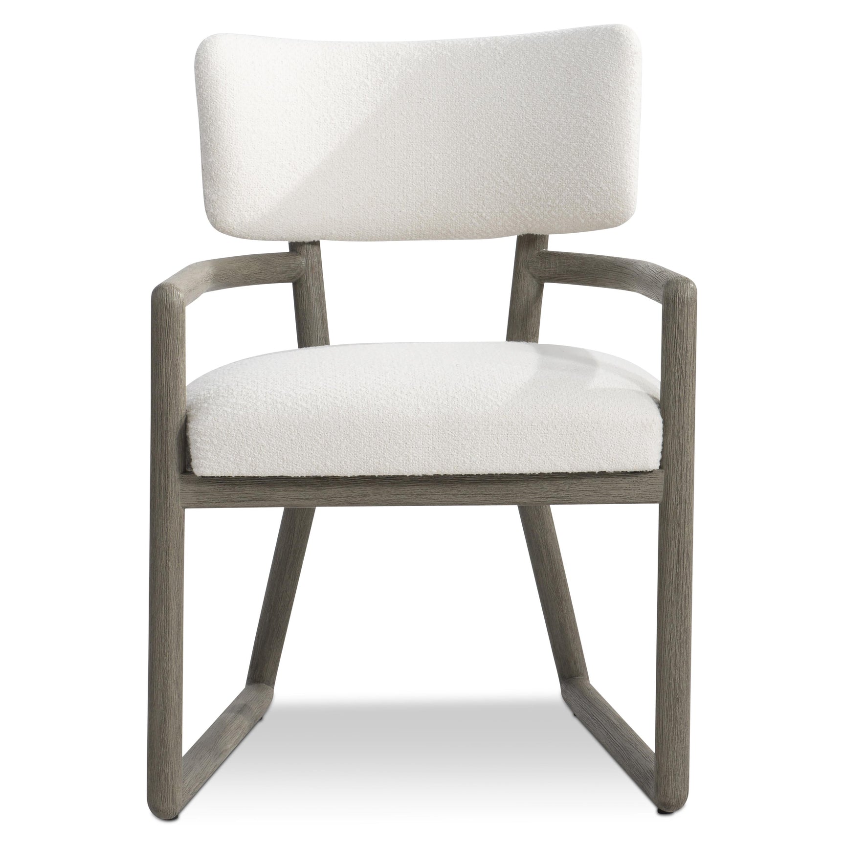 Rhodes Weathered Teak/White/Cream Outdoor Arm Chair - Ornate Home