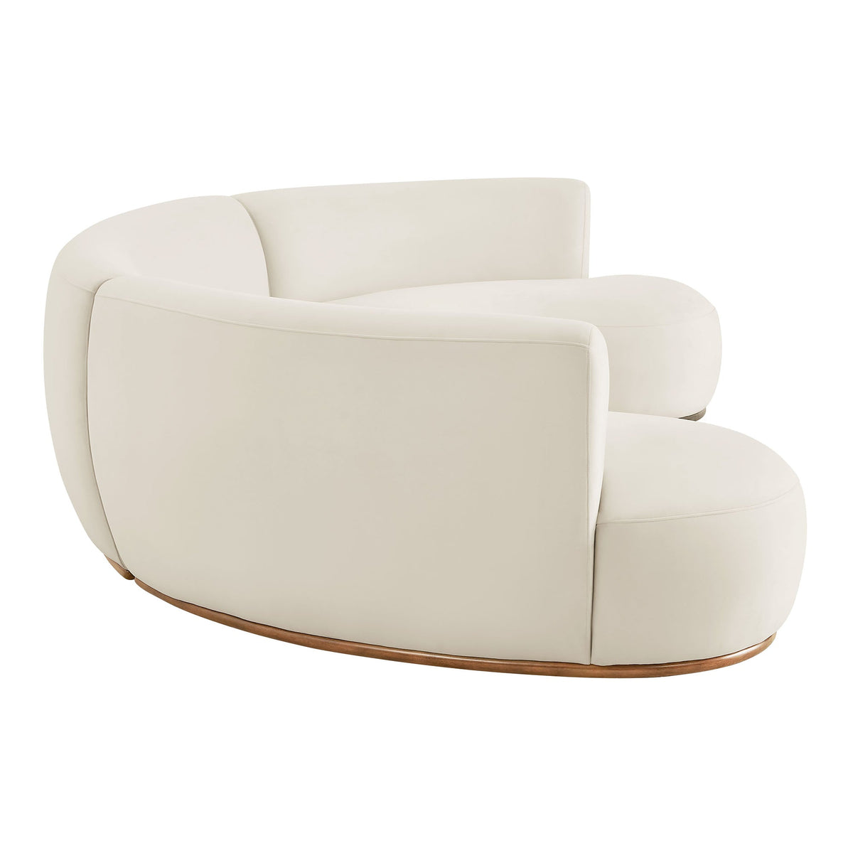 Rialta Alabaster 3 Piece Curved Performance Velvet Sectional Sofa
