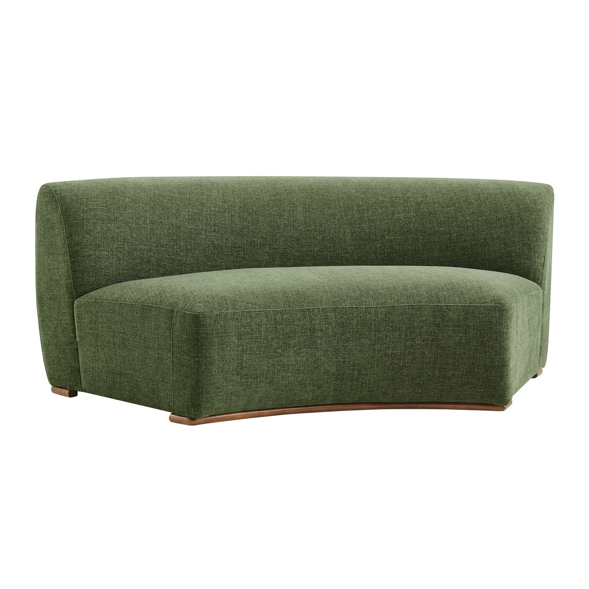 Rialta Foliage Curved Armless Slub Weave Fabric Sectional Loveseat - Ornate Home