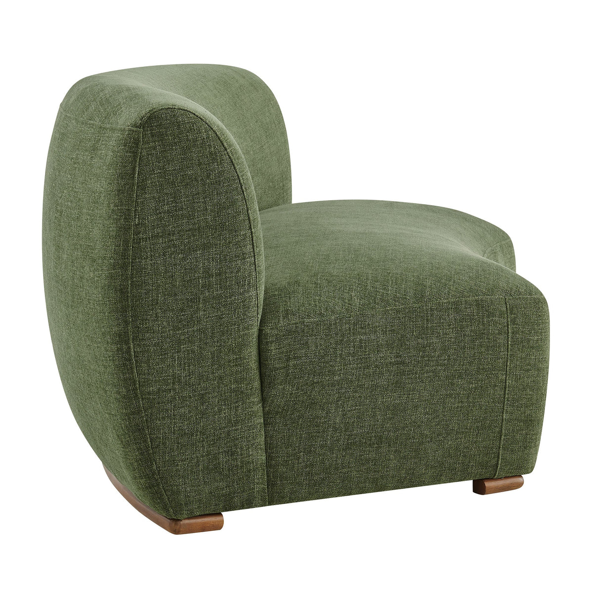 Rialta Foliage Curved Armless Slub Weave Fabric Sectional Loveseat - Ornate Home
