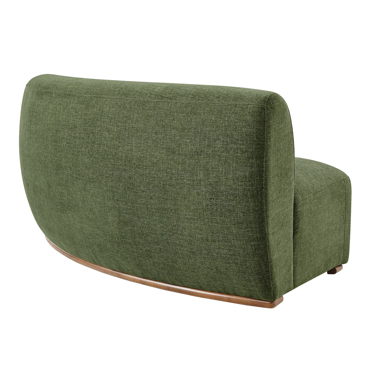 Rialta Foliage Curved Armless Slub Weave Fabric Sectional Loveseat - Ornate Home