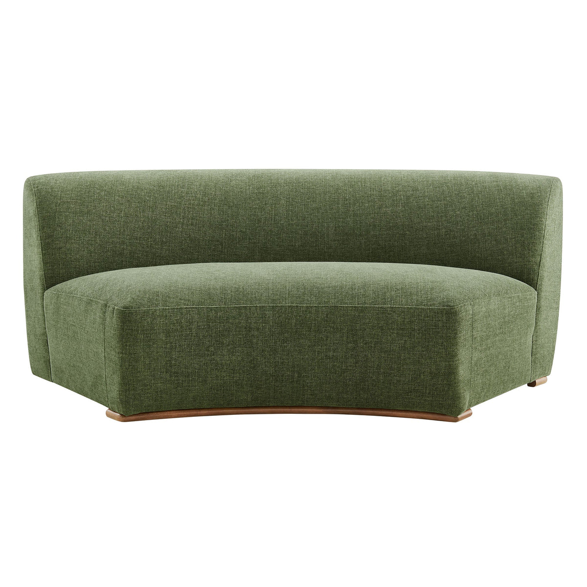 Rialta Foliage Curved Armless Slub Weave Fabric Sectional Loveseat - Ornate Home