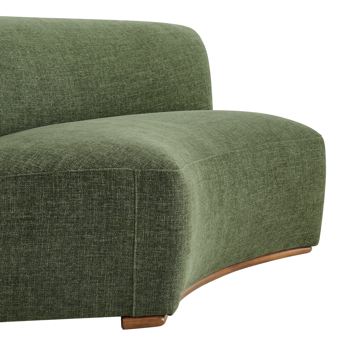 Rialta Foliage Curved Armless Slub Weave Fabric Sectional Loveseat - Ornate Home