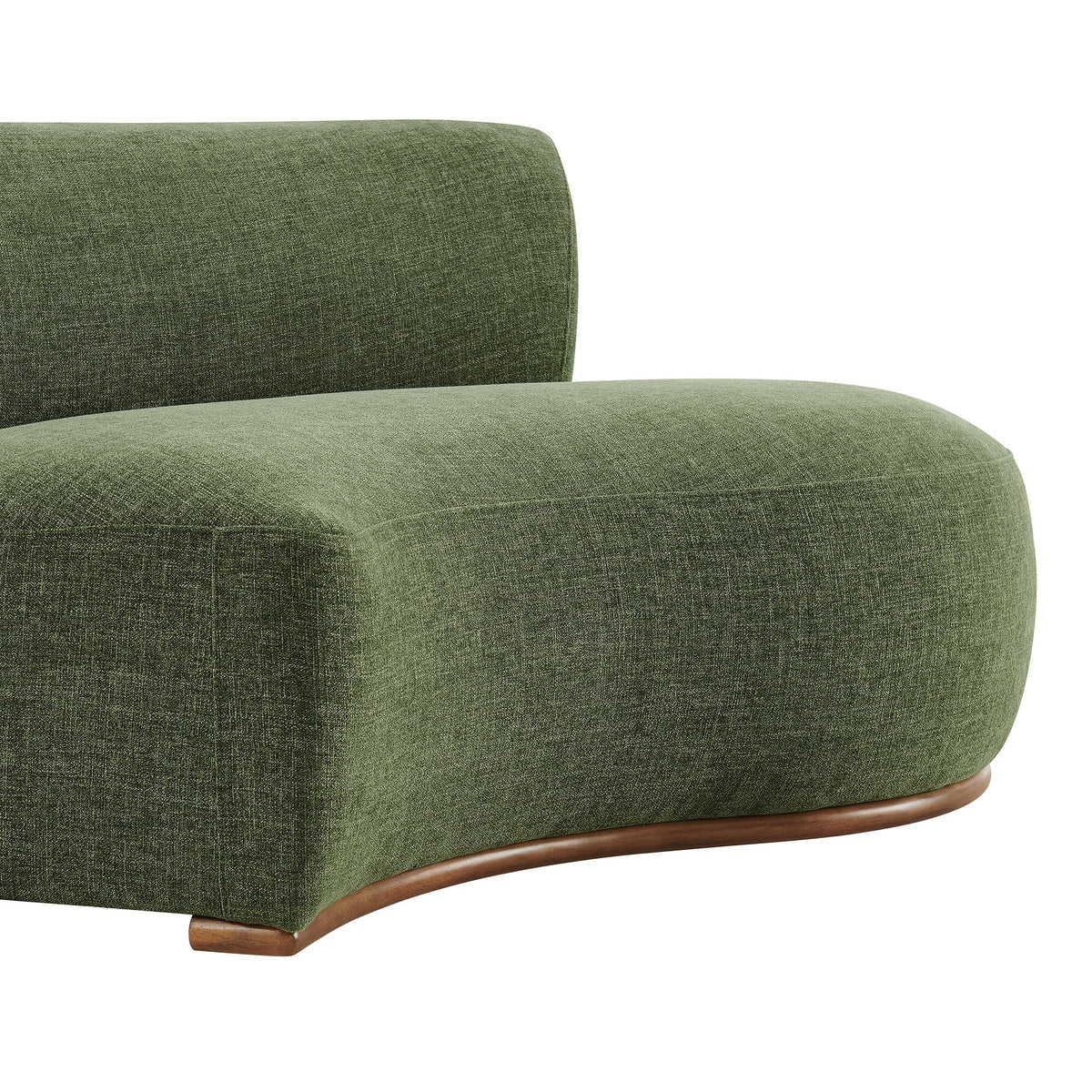 Rialta Foliage Curved Right-Arm Slub Weave Fabric Sectional Loveseat - Ornate Home
