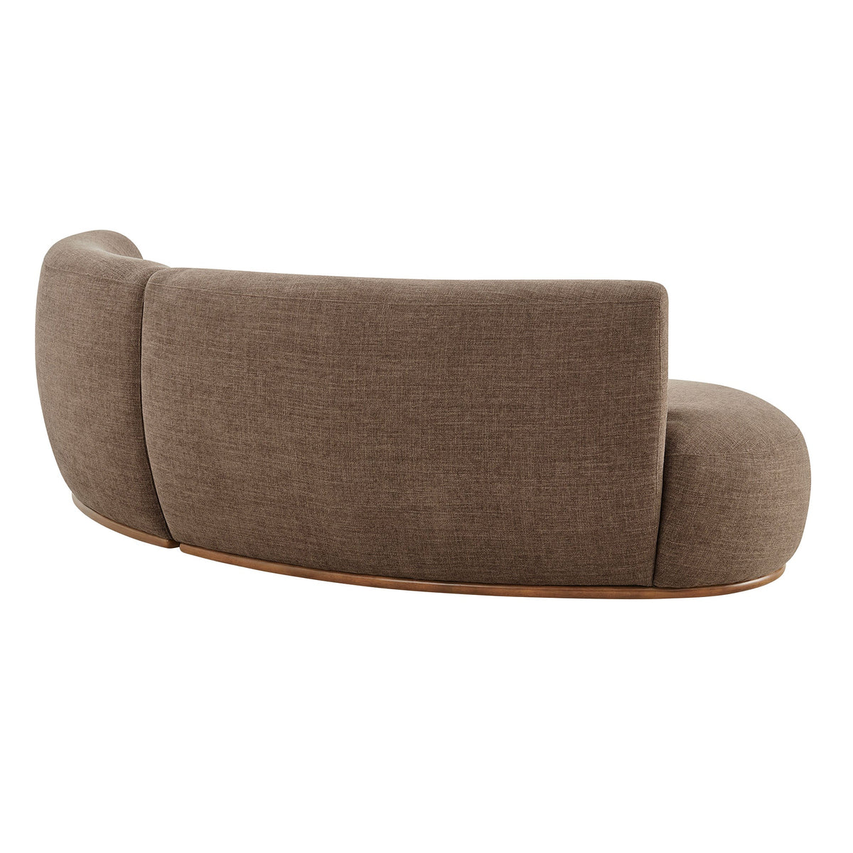 Rialta Mocha 2 Piece Curved Slub Weave Fabric Sectional Sofa - Ornate Home