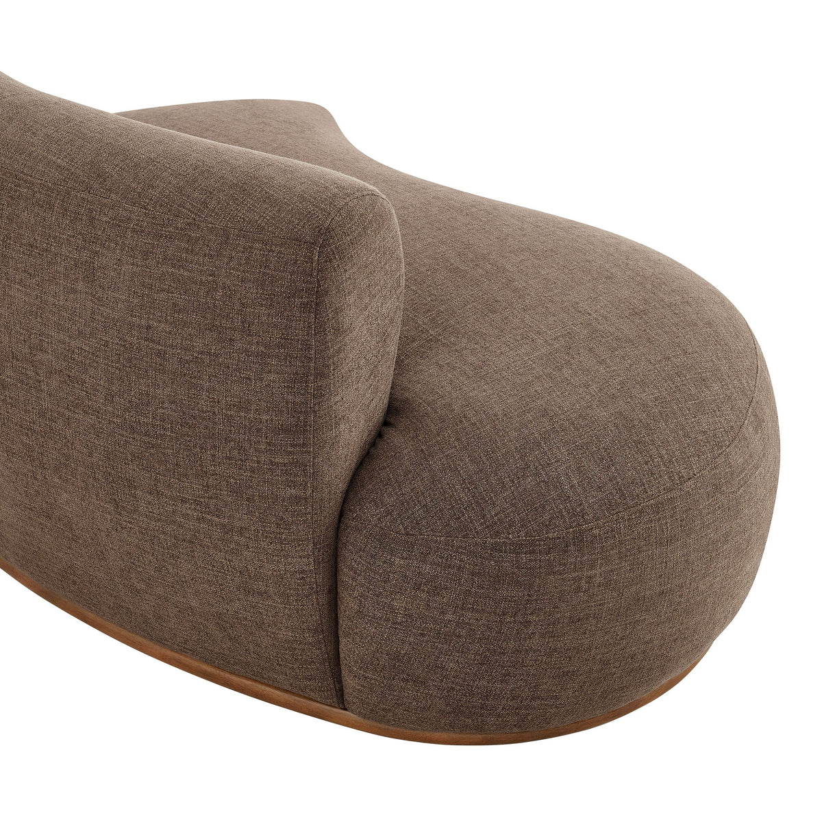 Rialta Mocha Curved Left-Arm Slub Weave Fabric Sectional Loveseat