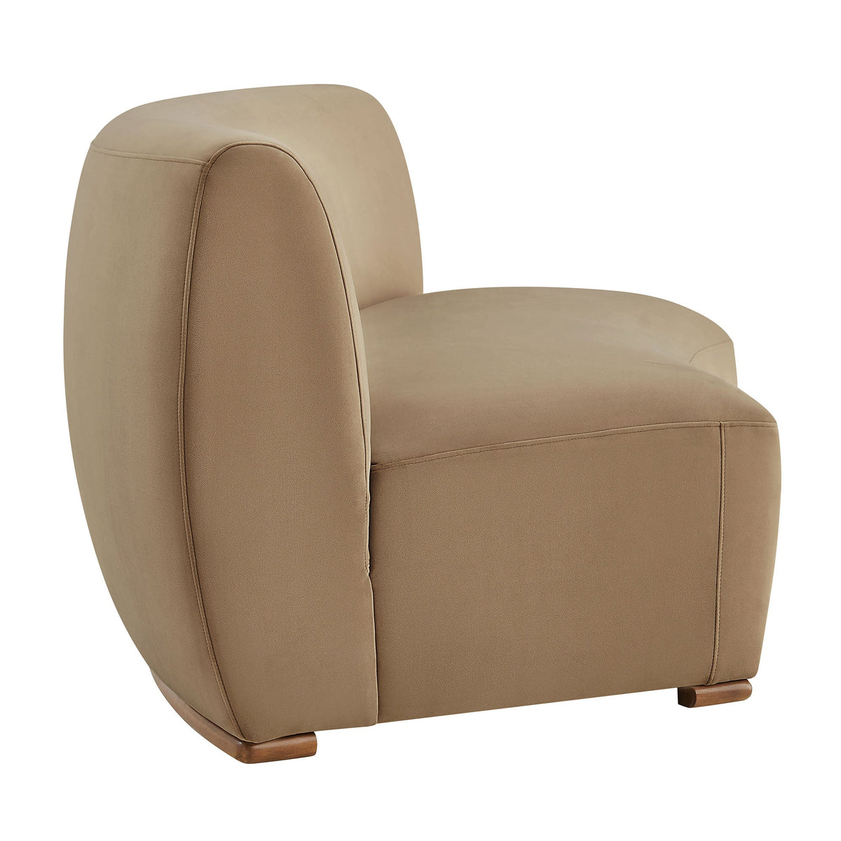 Rialta Taupe Curved Armless Performance Velvet Sectional Loveseat