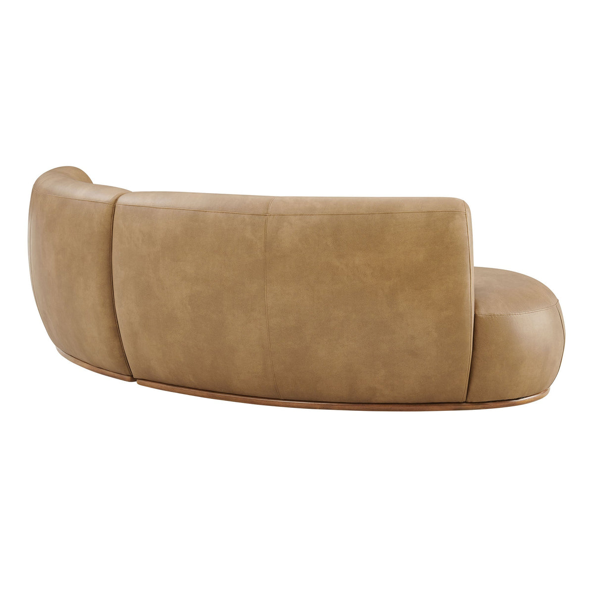 Rialta Toast 2 Piece Curved Vegan Leather Sectional Sofa
