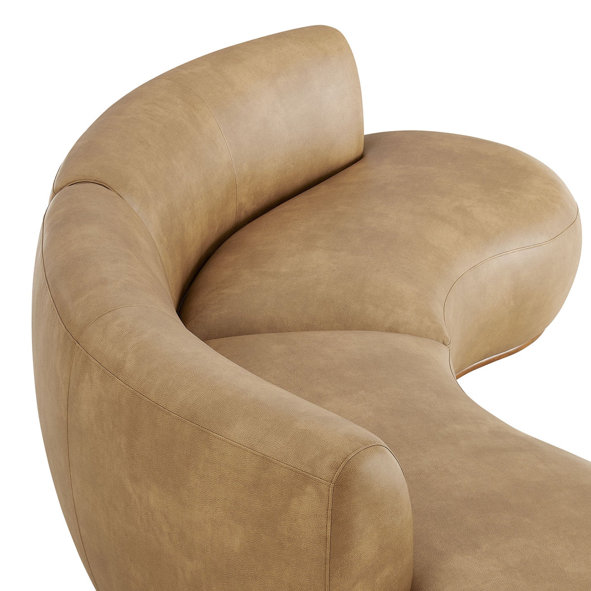 Rialta Toast 2 Piece Curved Vegan Leather Sectional Sofa