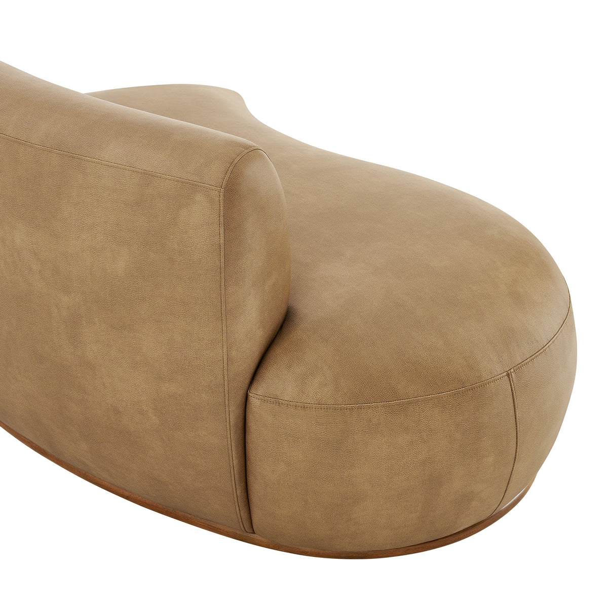 Rialta Toast Curved Left-Arm Vegan Leather Sectional Loveseat