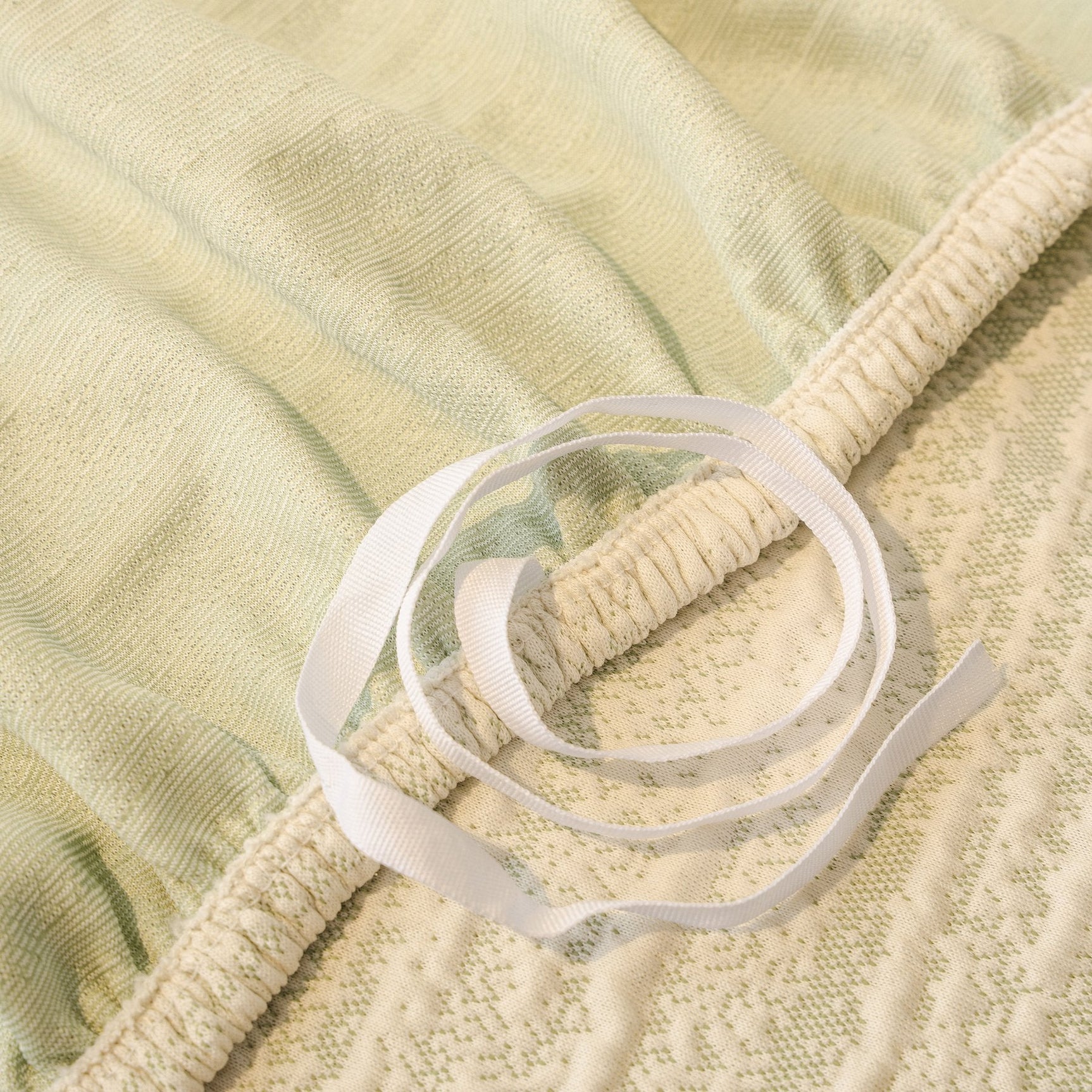 Ribbed Washable Sofa Cover, High Stretch Striped Couch Slipcover with Tie Straps - Ornate Home