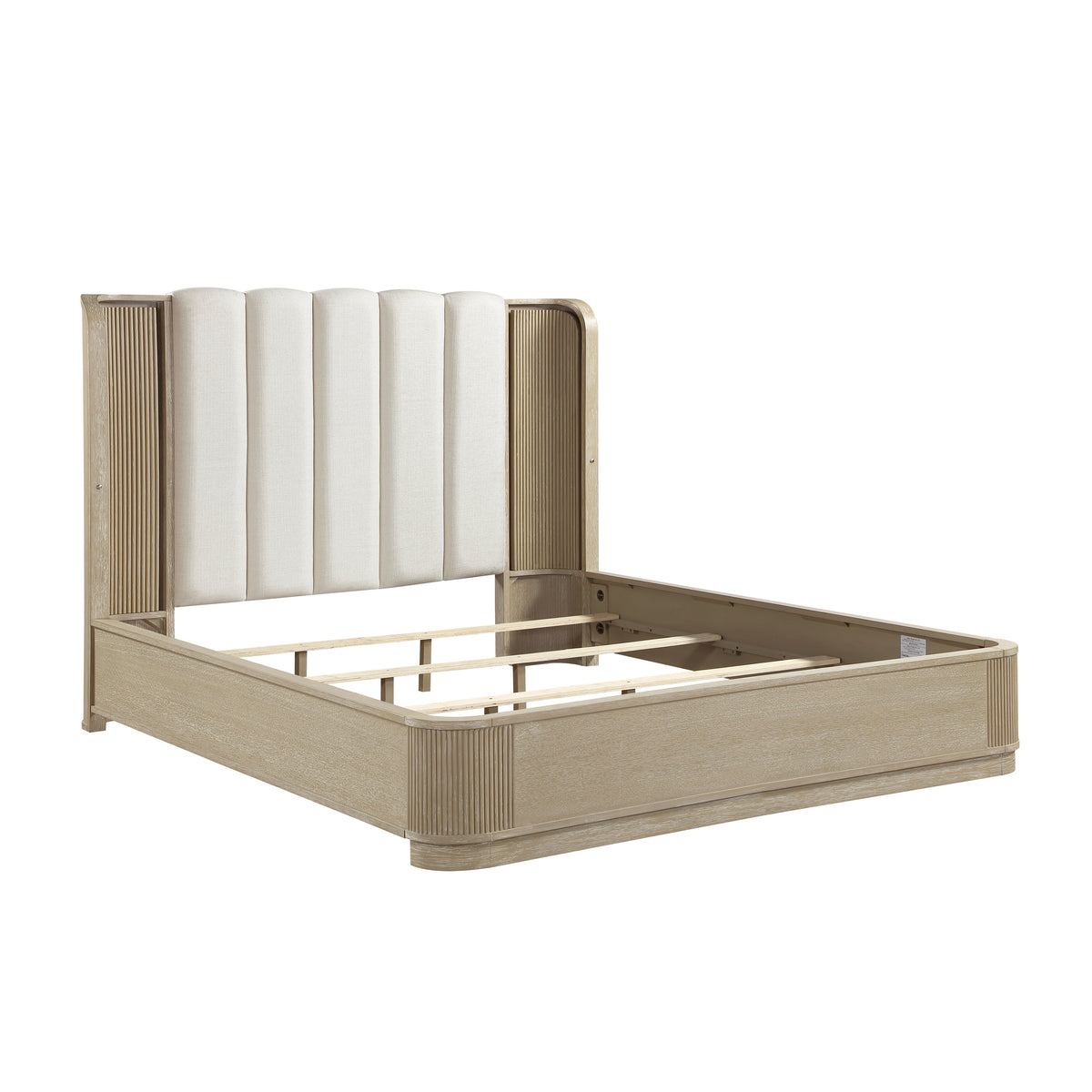 Ribbon Beige Queen Bed - Ornate Home
