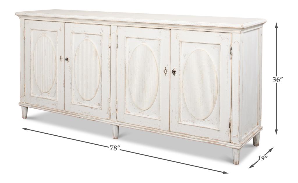 Ribbon White Sideboard - Ornate Home