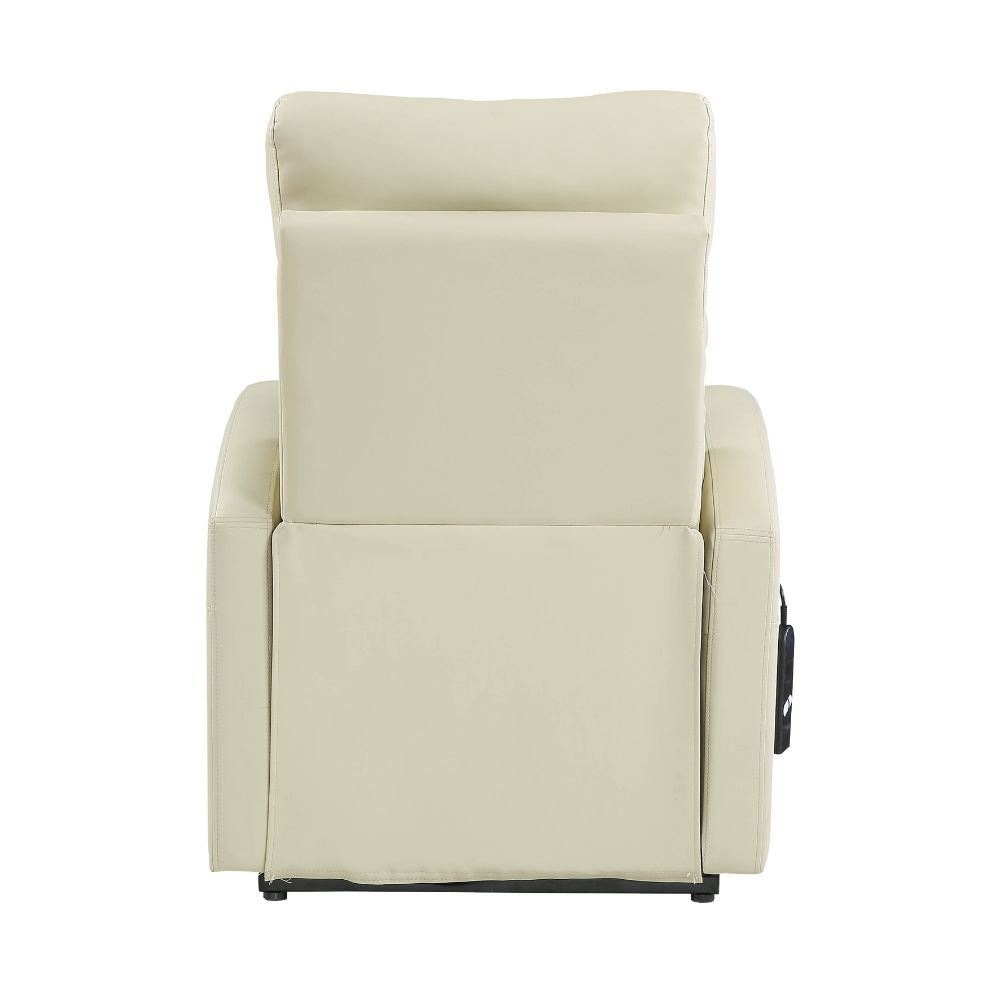 Ricardo Beige PU Recliner w/Power Lift - Ornate Home