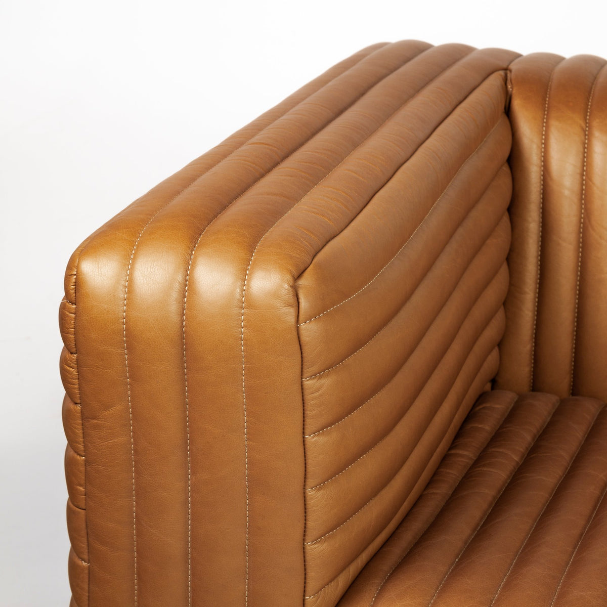 Ricciardo Cognac Leather Three Seater Sofa - Ornate Home