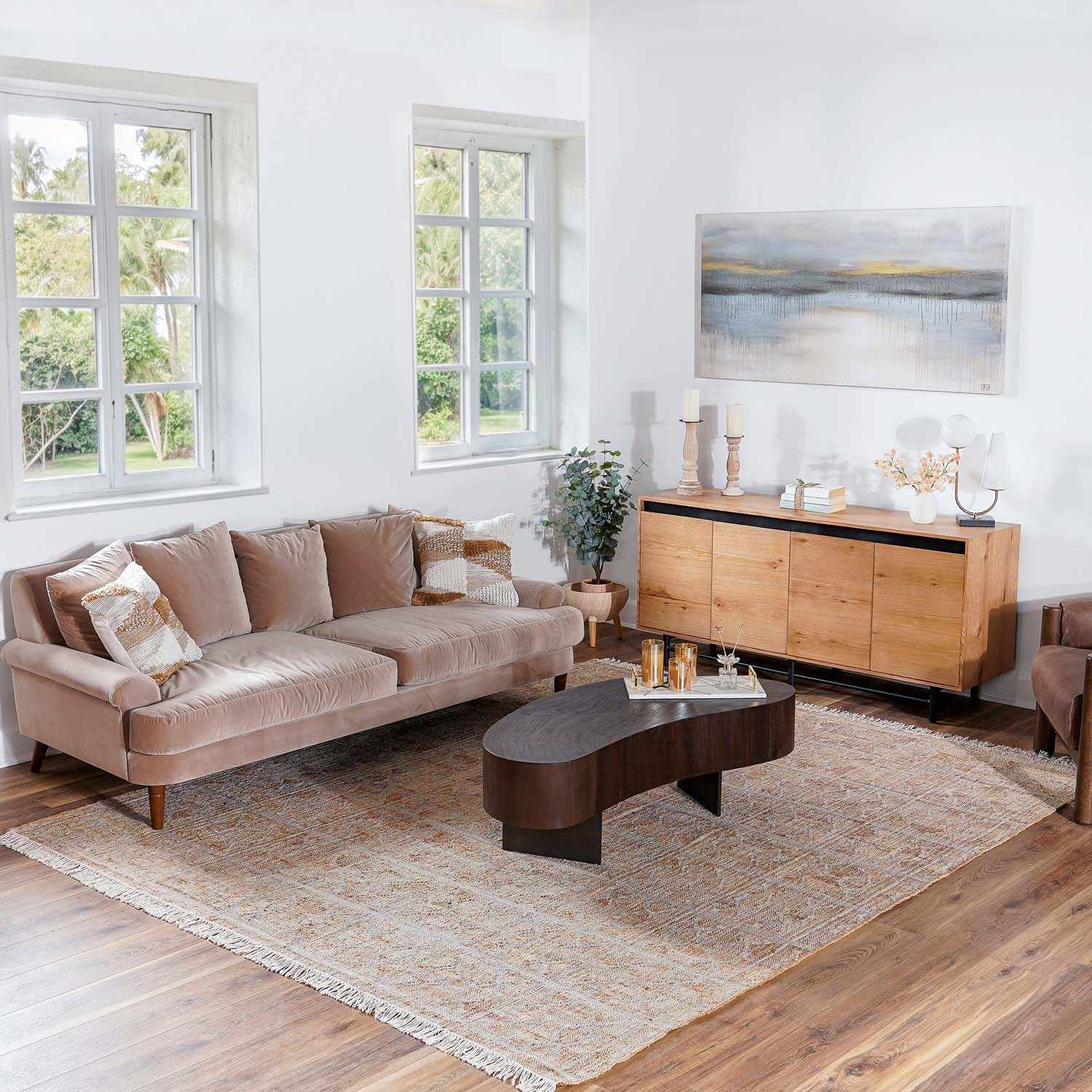 Rice Handcrafted Fringed Jute Carpet - Ornate Home